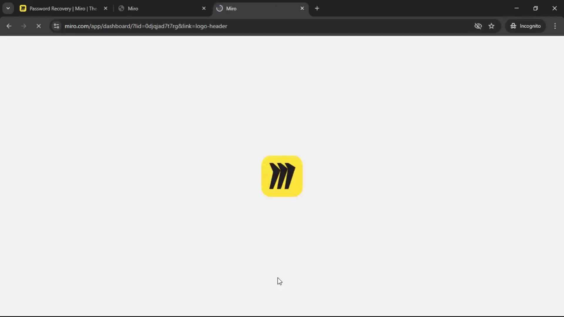 Resetting password screenshot
