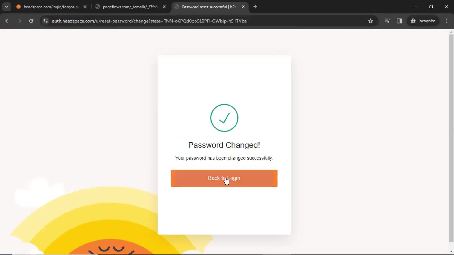 Changing password on Headspace video thumbnail