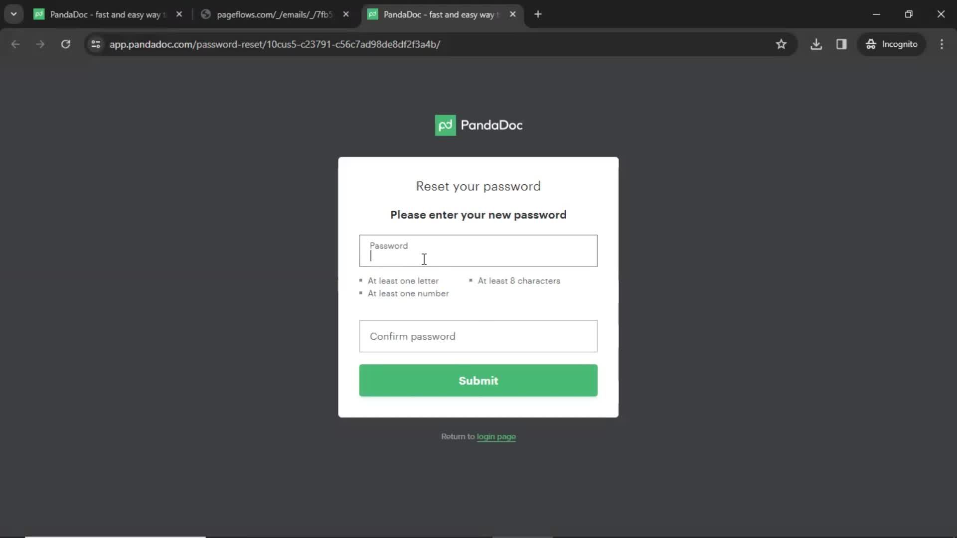 Resetting password on PandaDoc video thumbnail