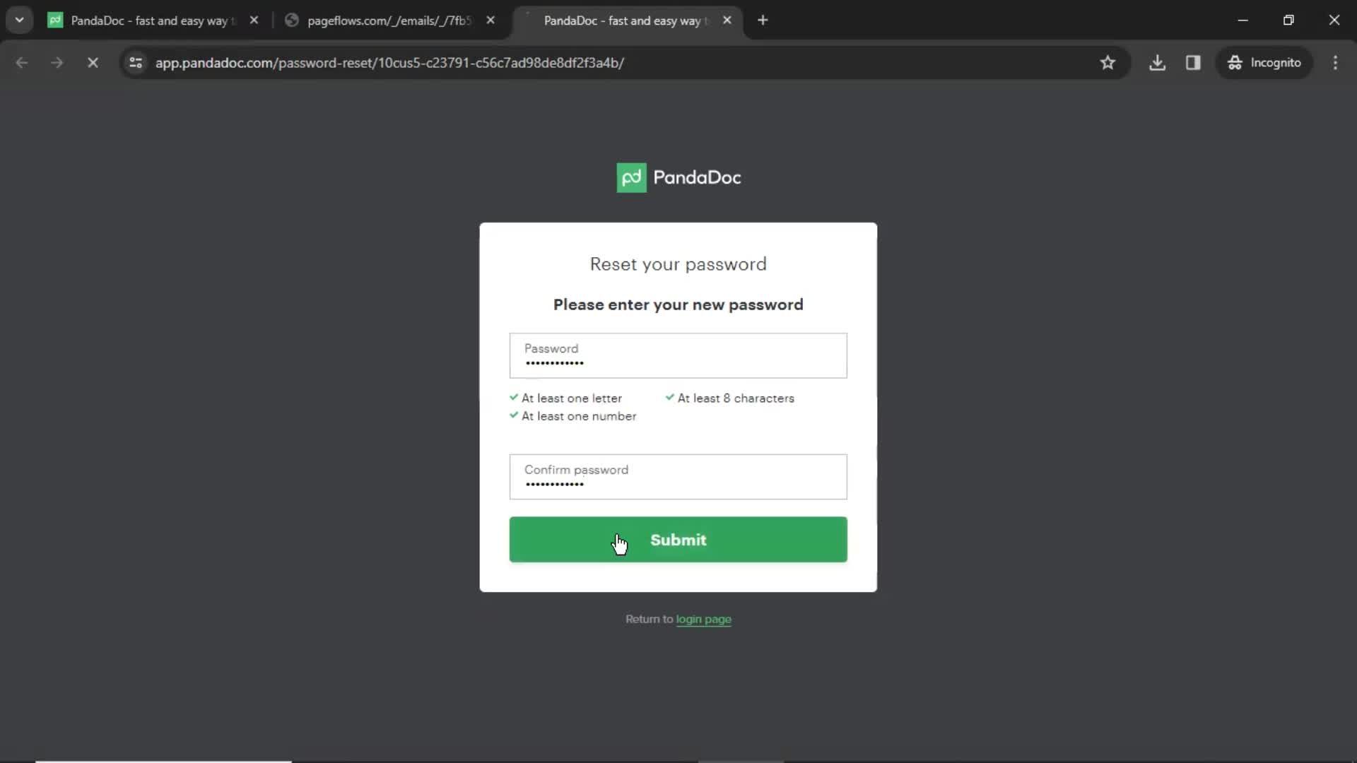 Resetting password on PandaDoc video thumbnail