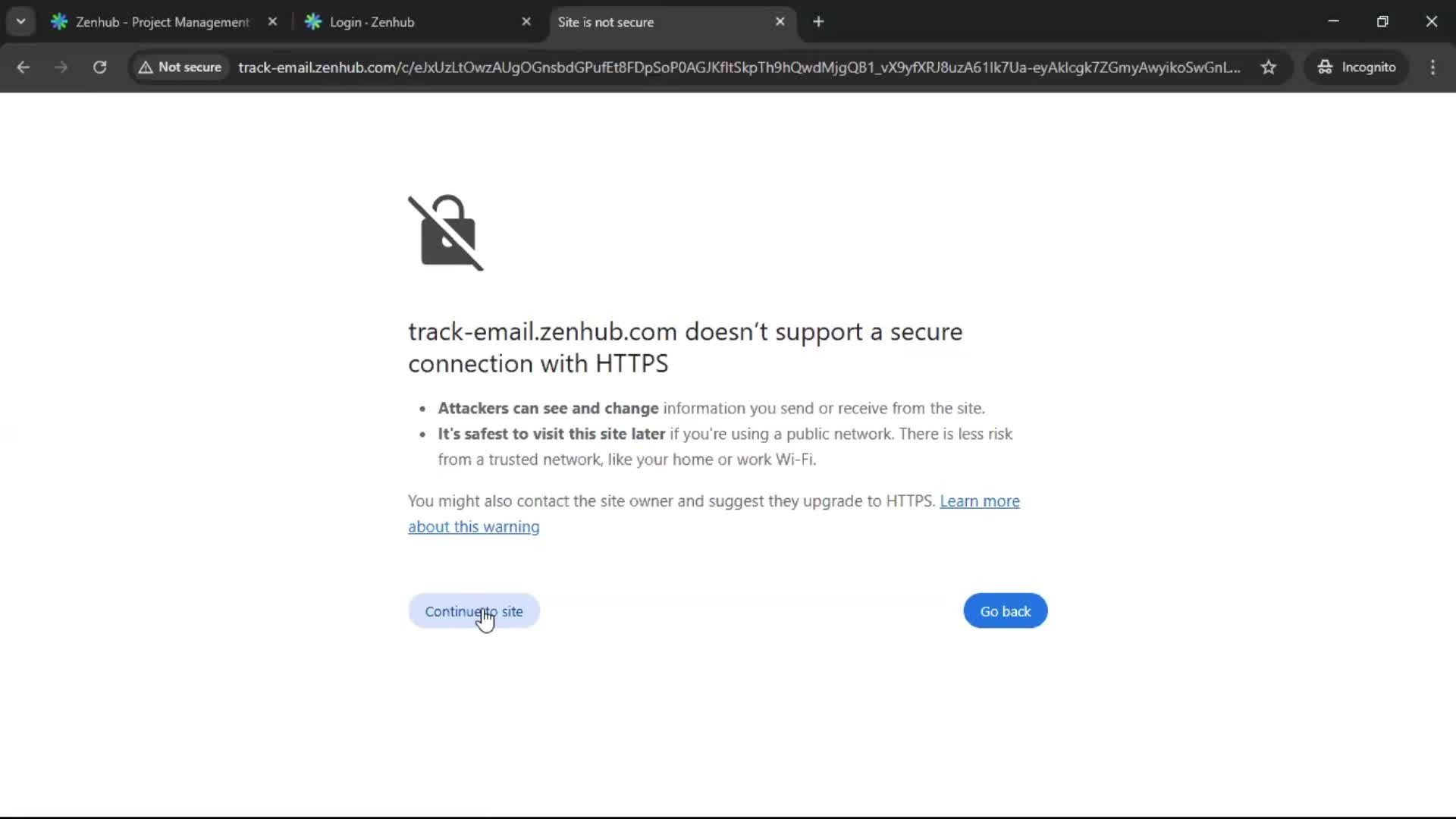 Resetting password screenshot