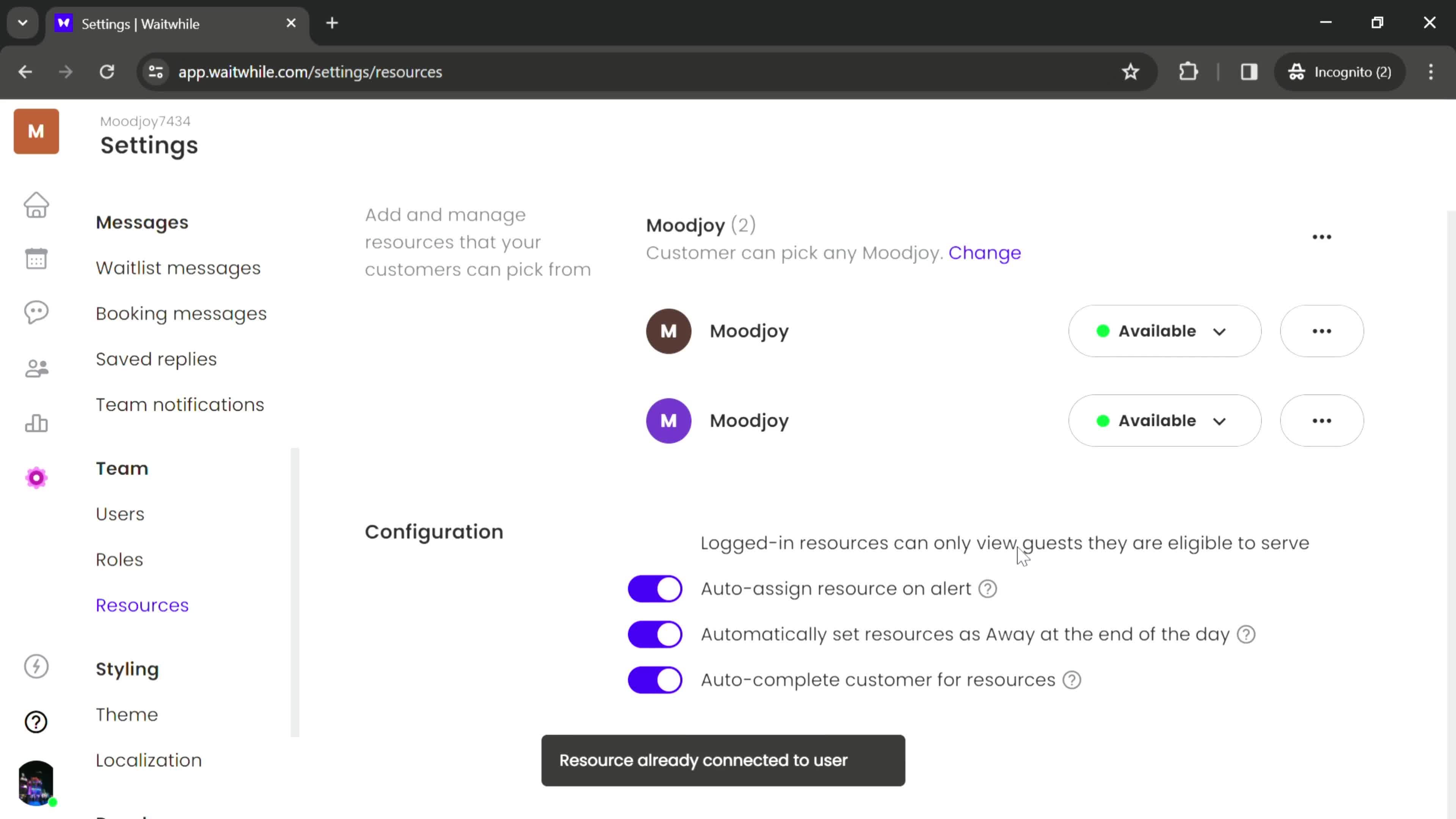 Creating new resources on Waitwhile video thumbnail