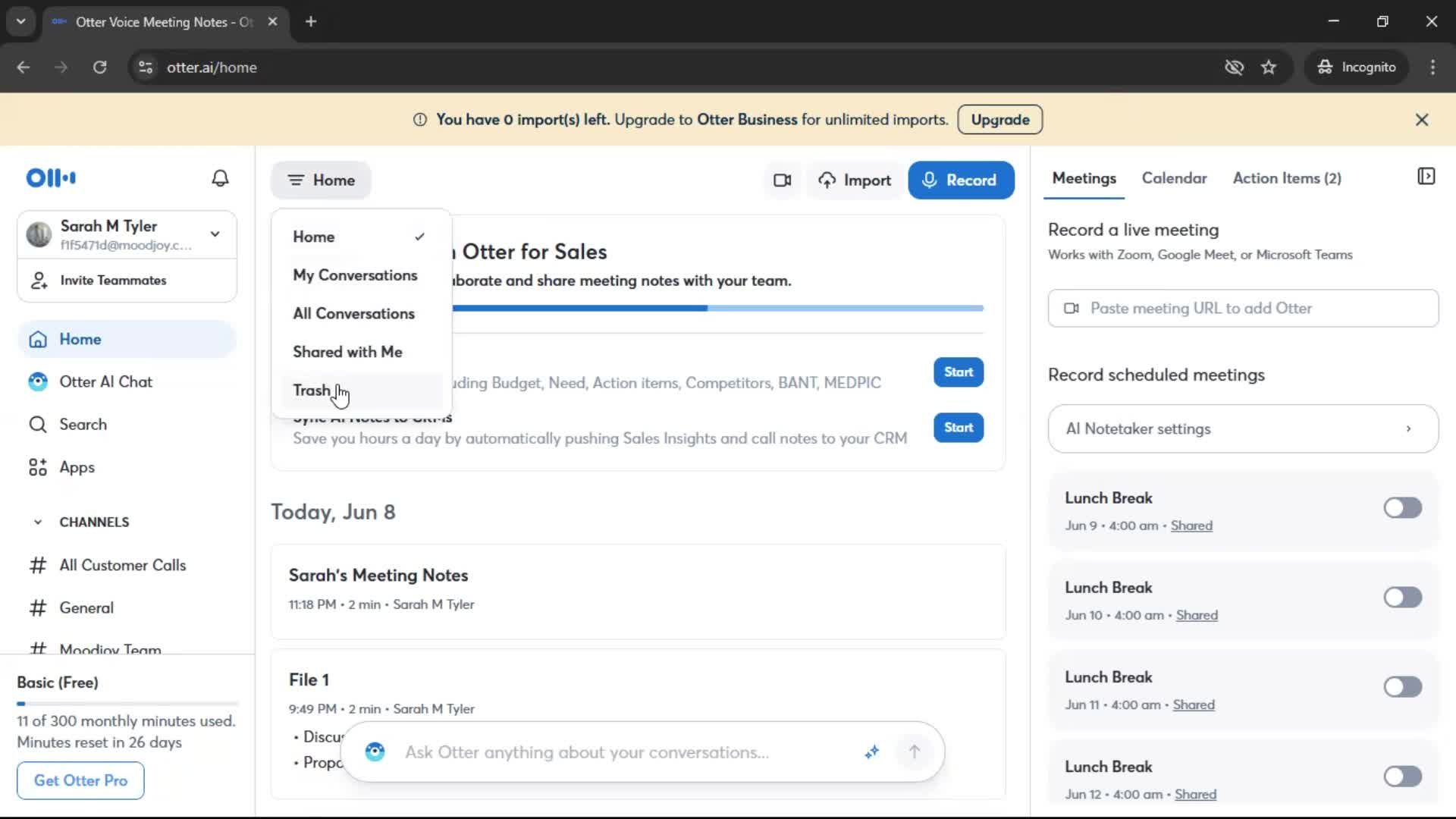Restoring deleted files screenshot