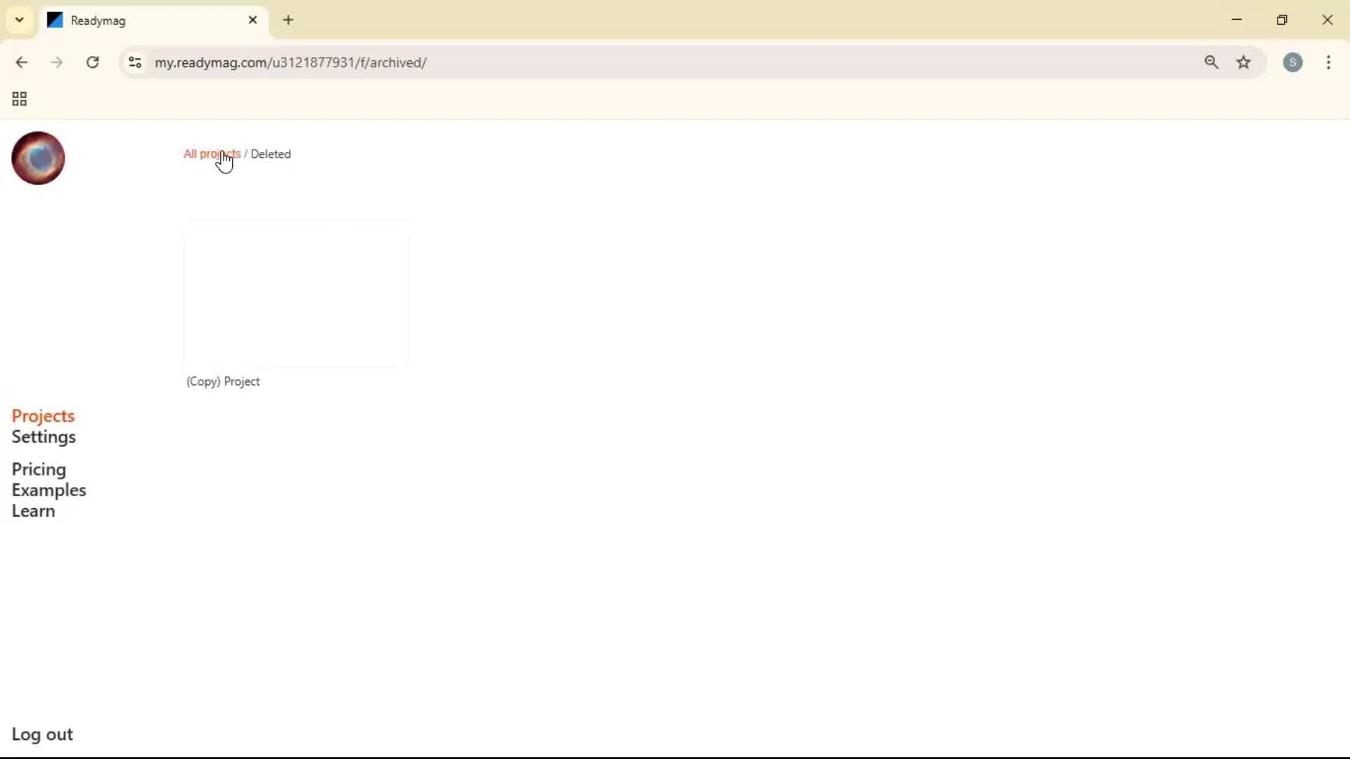 Restoring deleted files screenshot