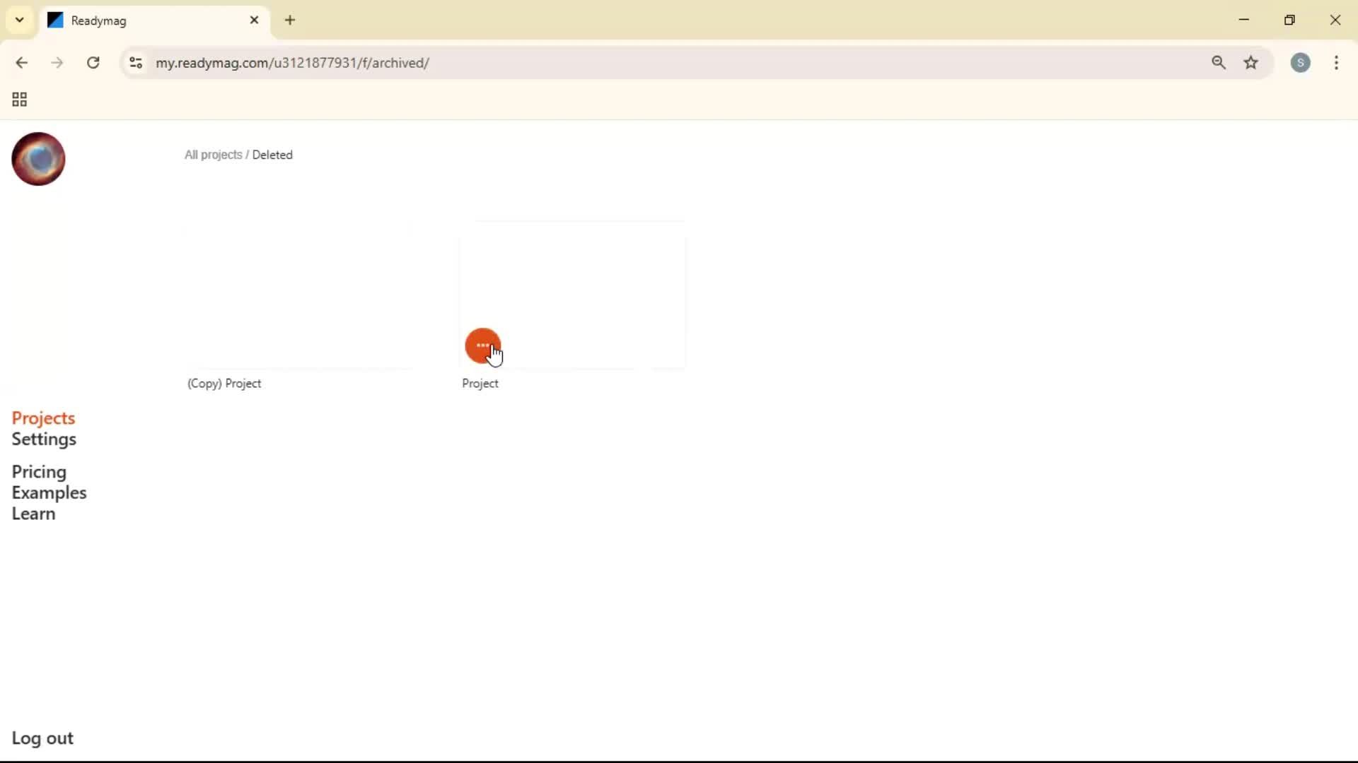 Restoring deleted files screenshot