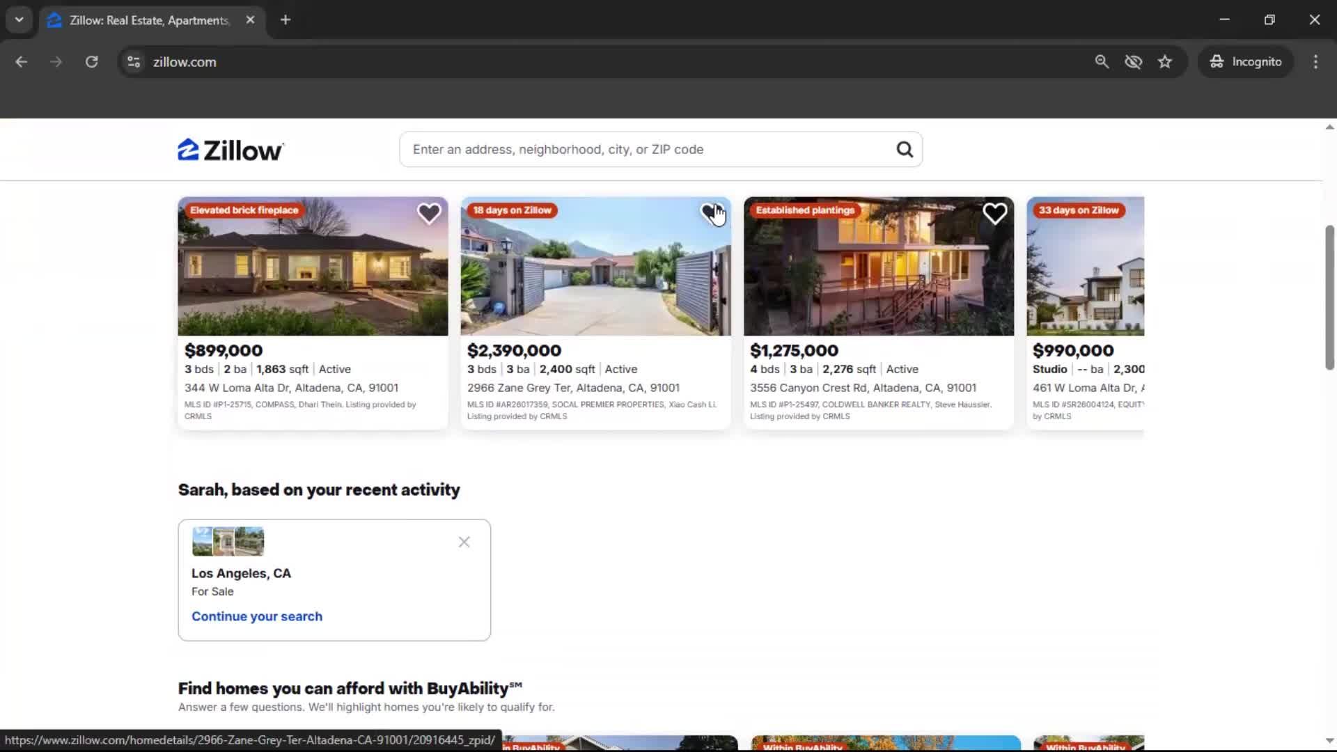 Adding to favorites screenshot