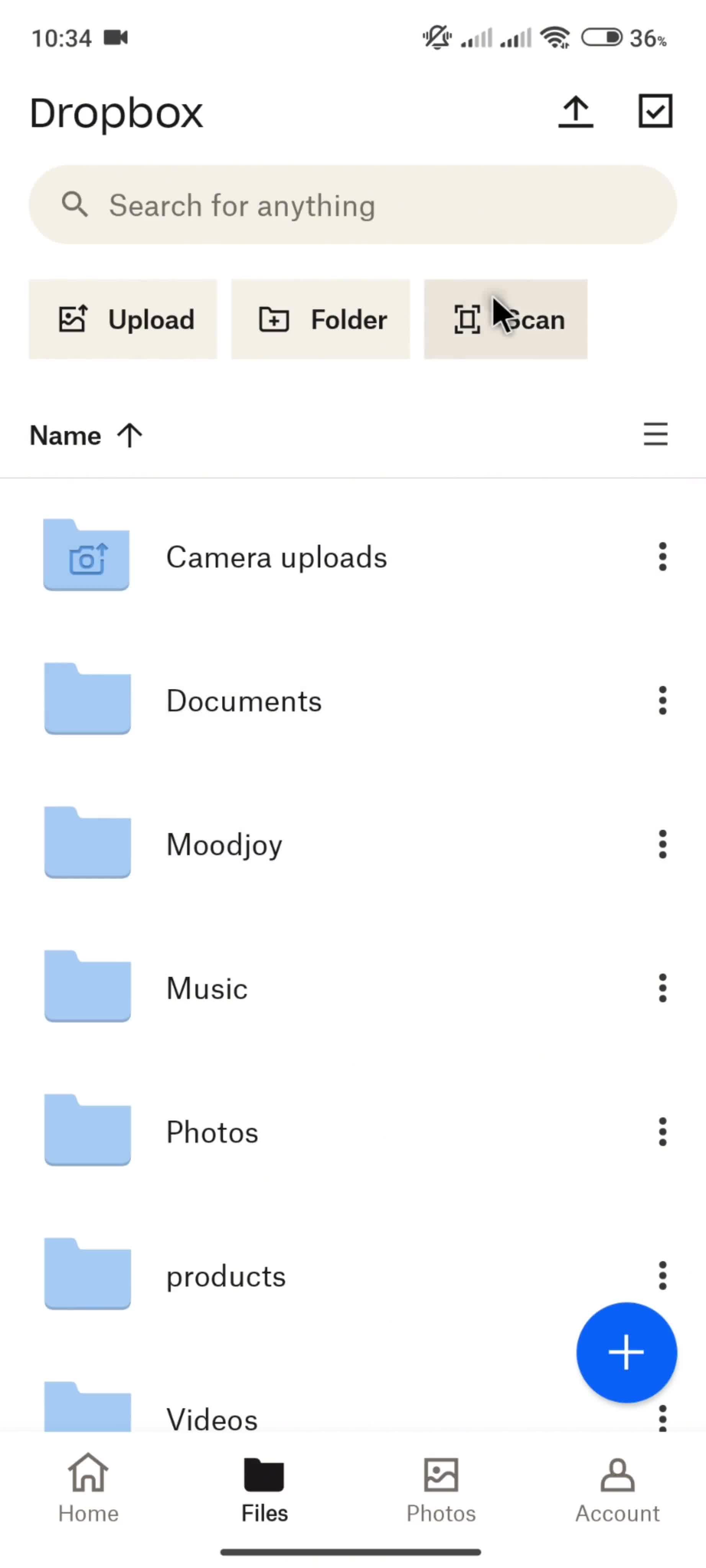 Scanning a document screenshot