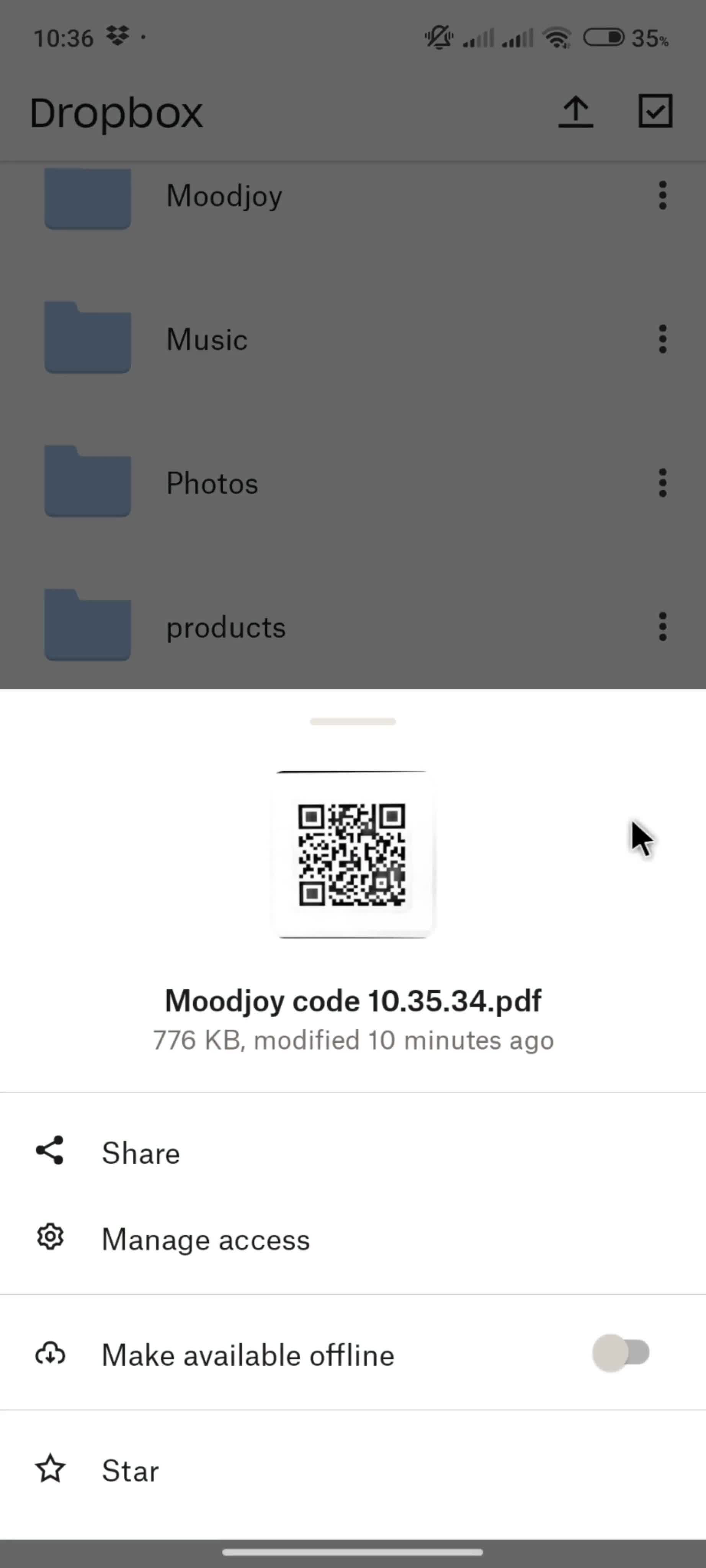 Scanning a document screenshot