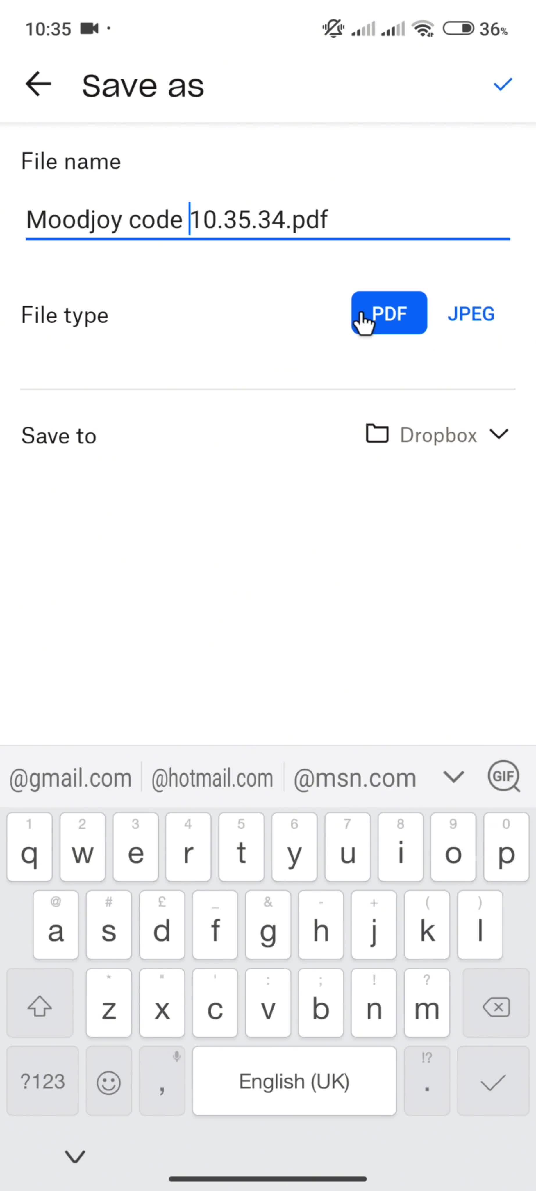 Scanning a document screenshot