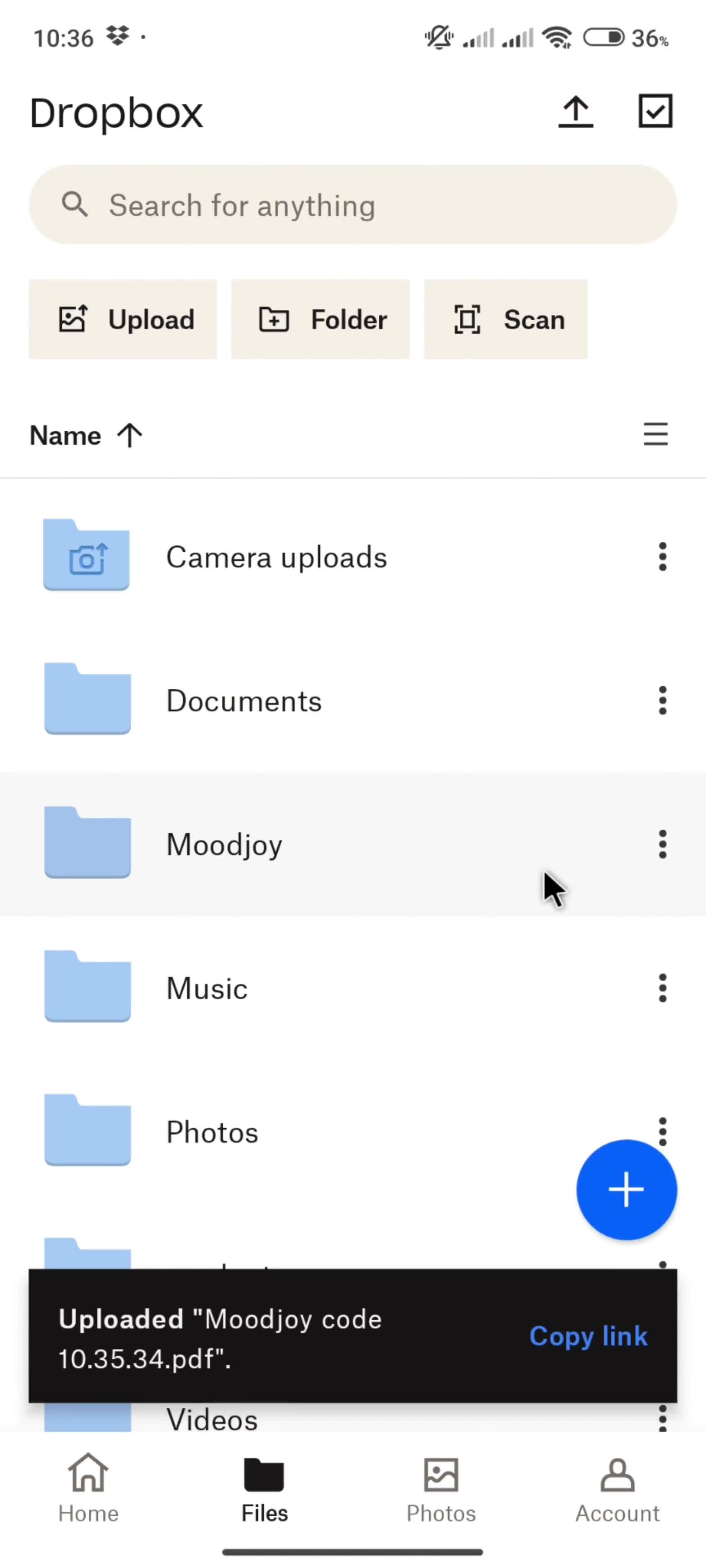 Scanning a document screenshot
