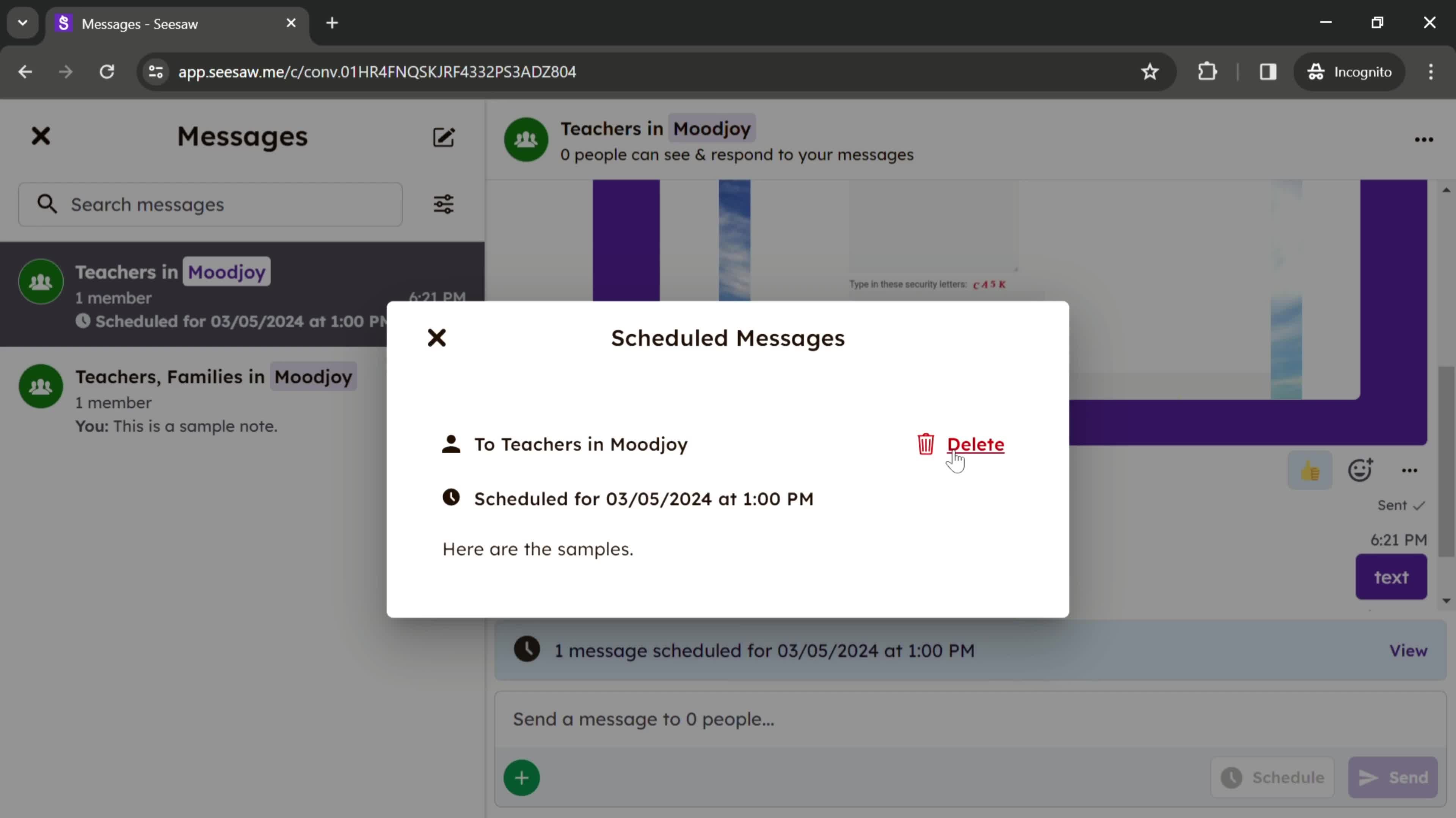 Scheduling a message on Seesaw video thumbnail