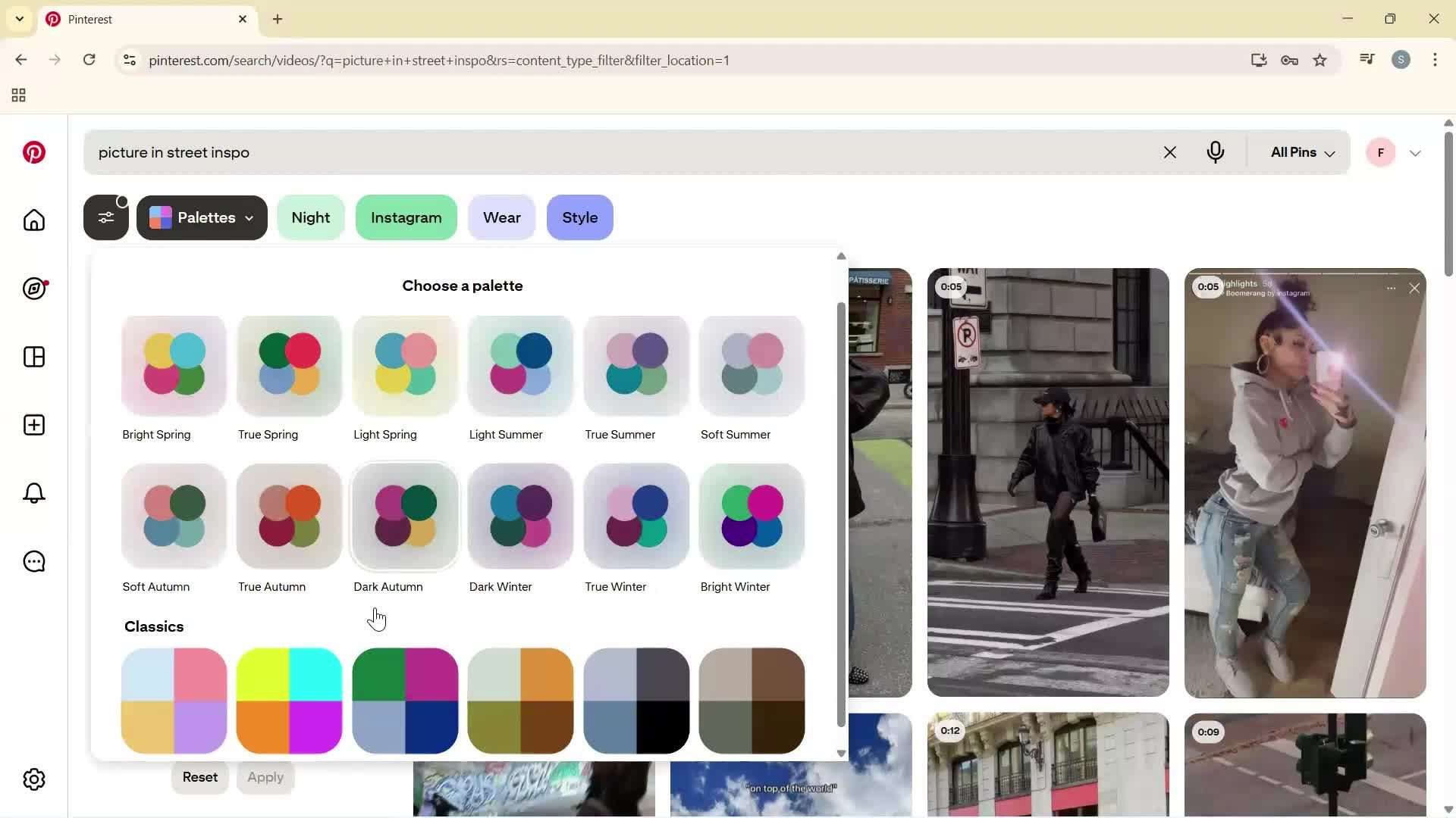 Searching screenshot