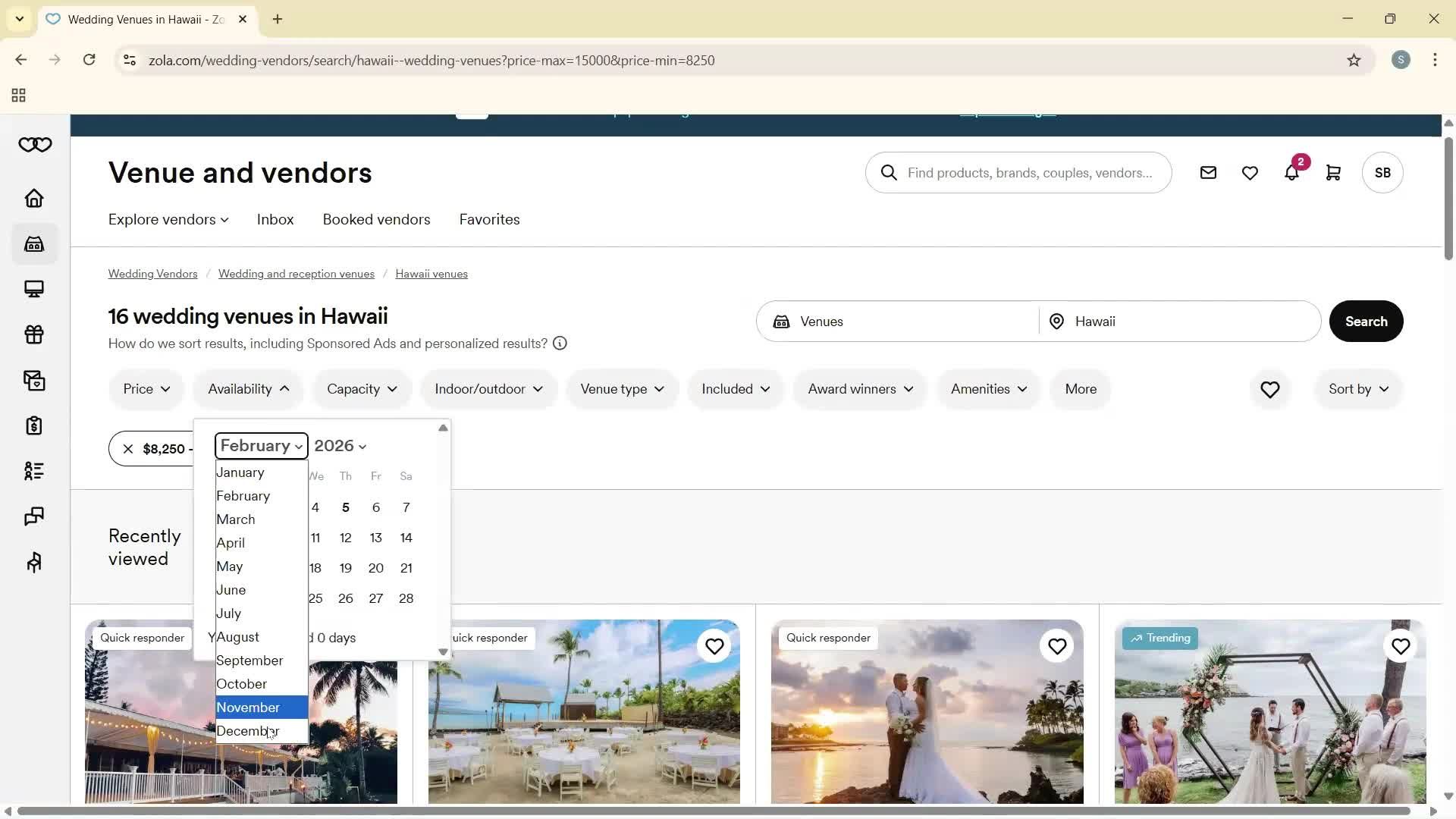 Filtering and sorting screenshot