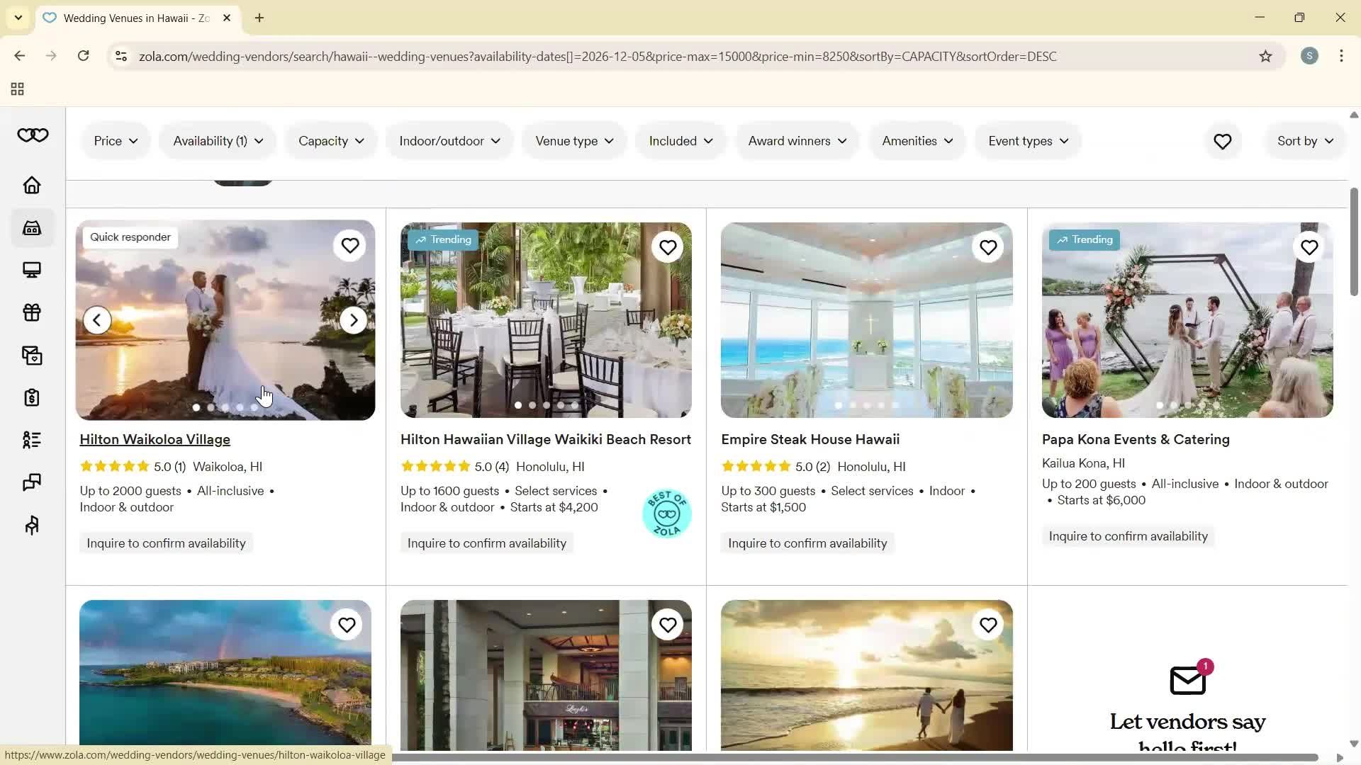Filtering and sorting screenshot