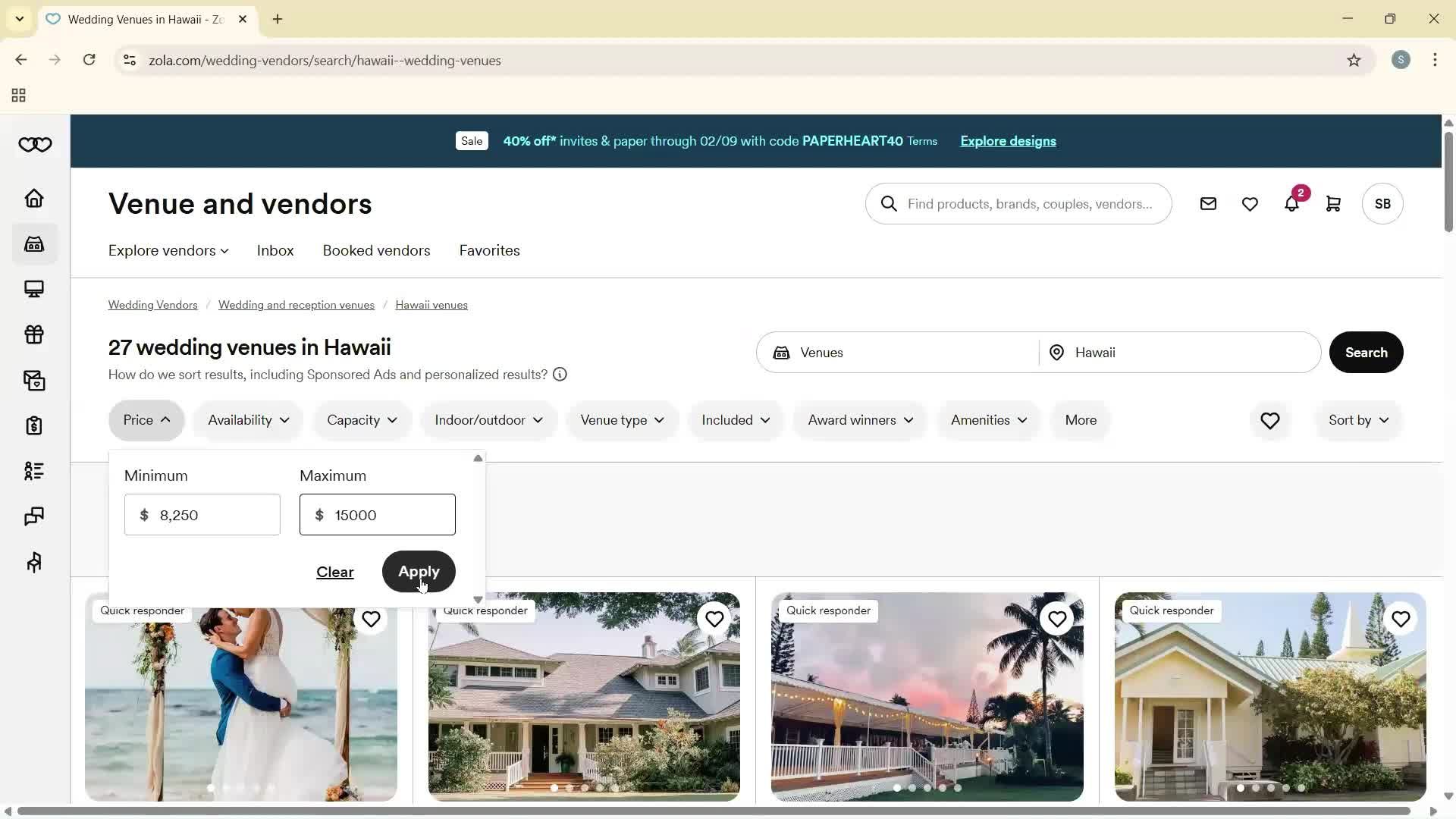 Filtering and sorting screenshot