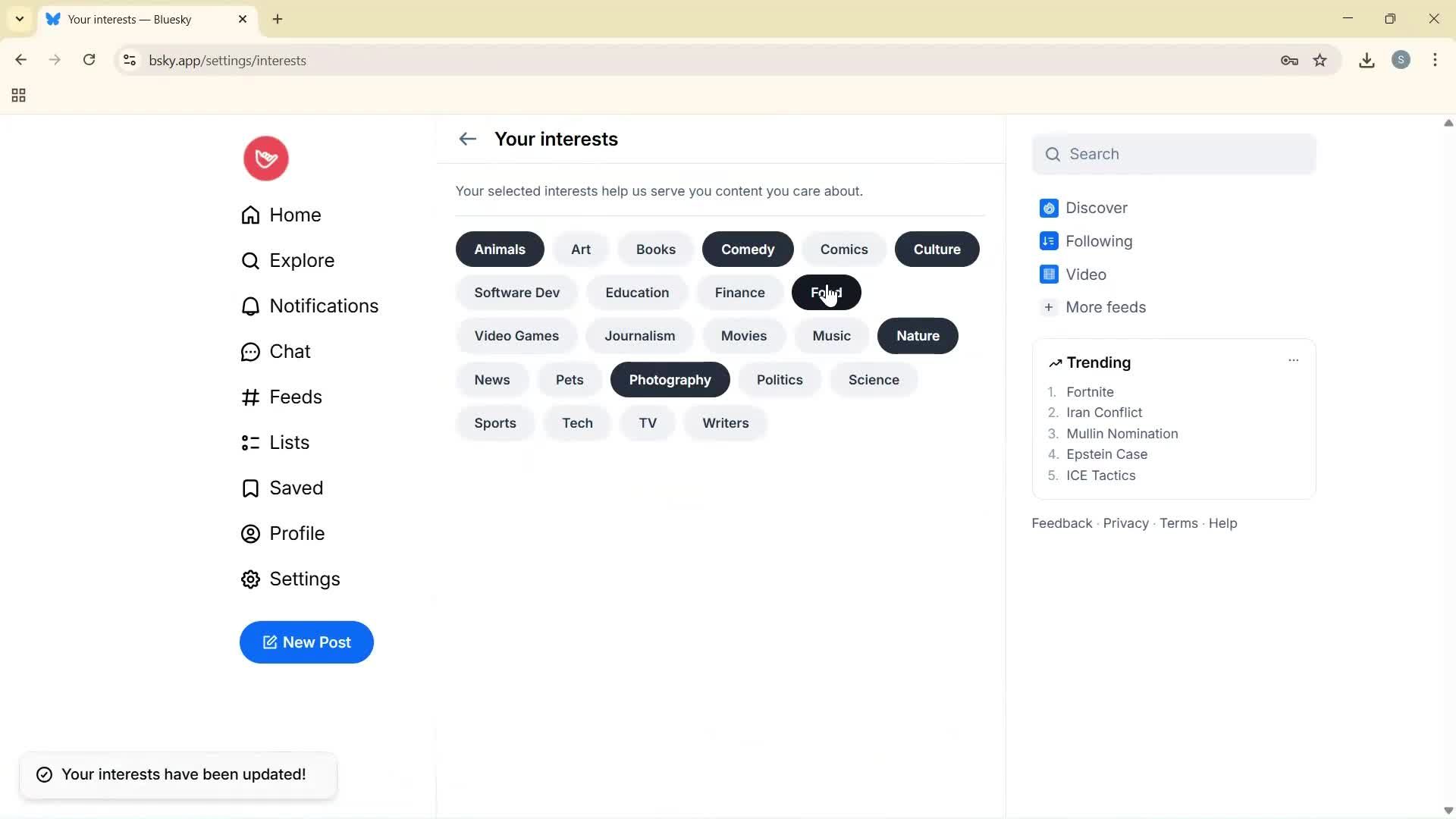 Searching screenshot