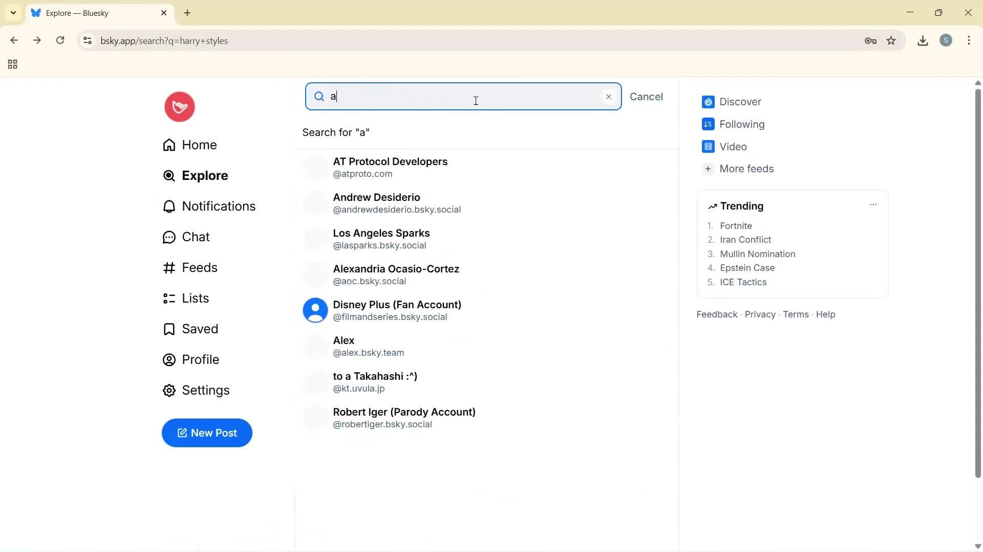 Searching screenshot