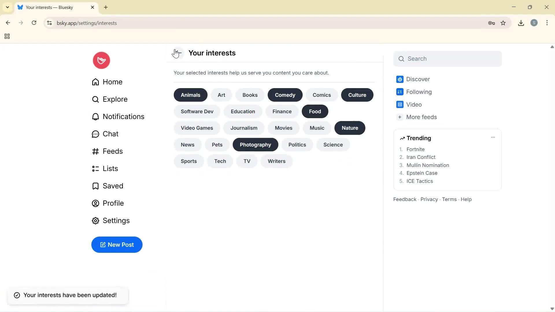 Searching screenshot