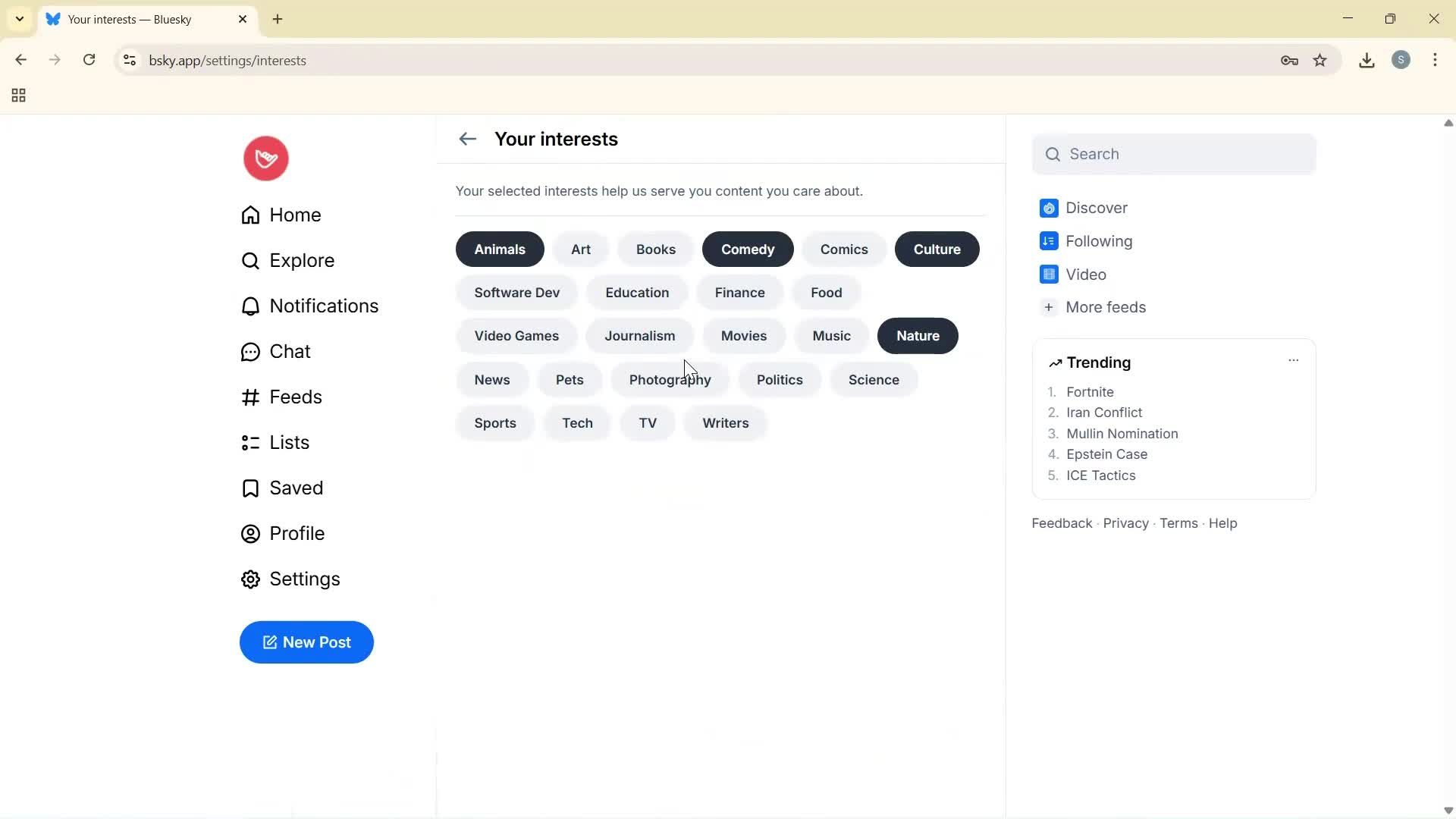 Searching screenshot