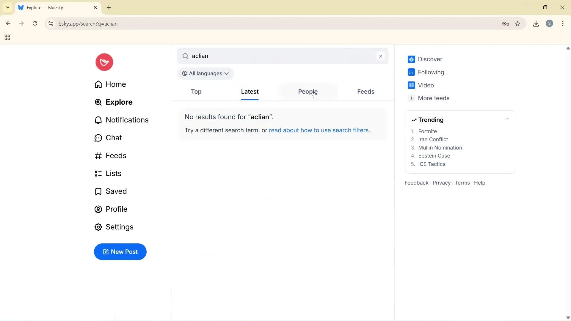 Searching screenshot