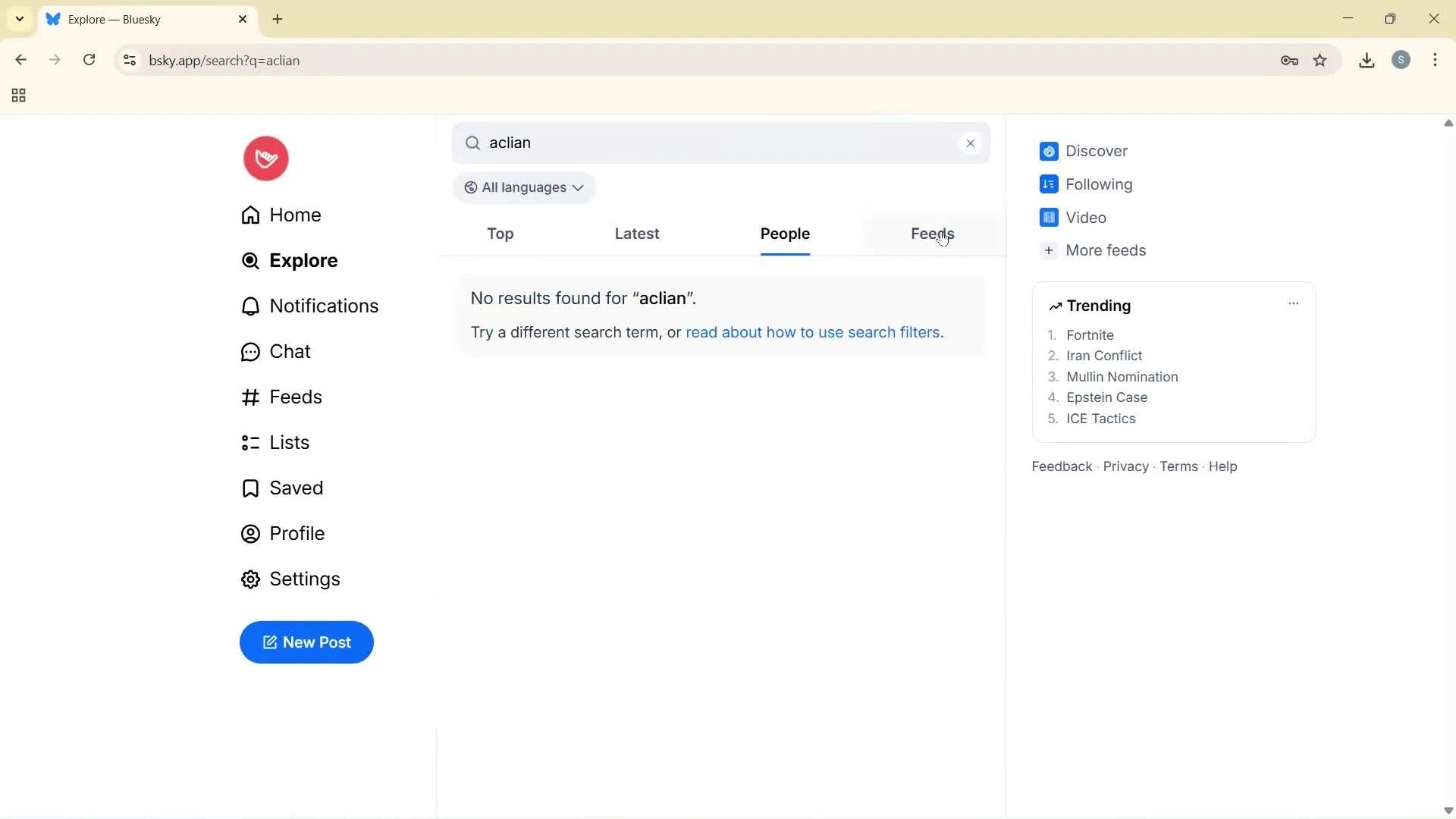Searching screenshot