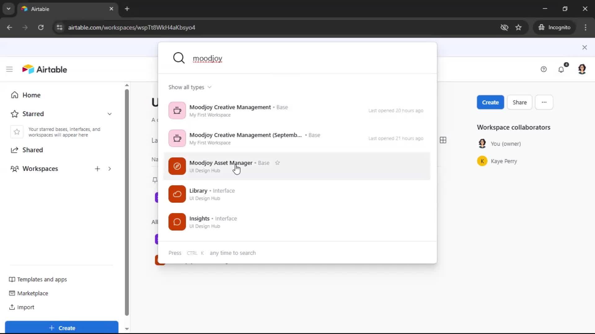 Searching screenshot