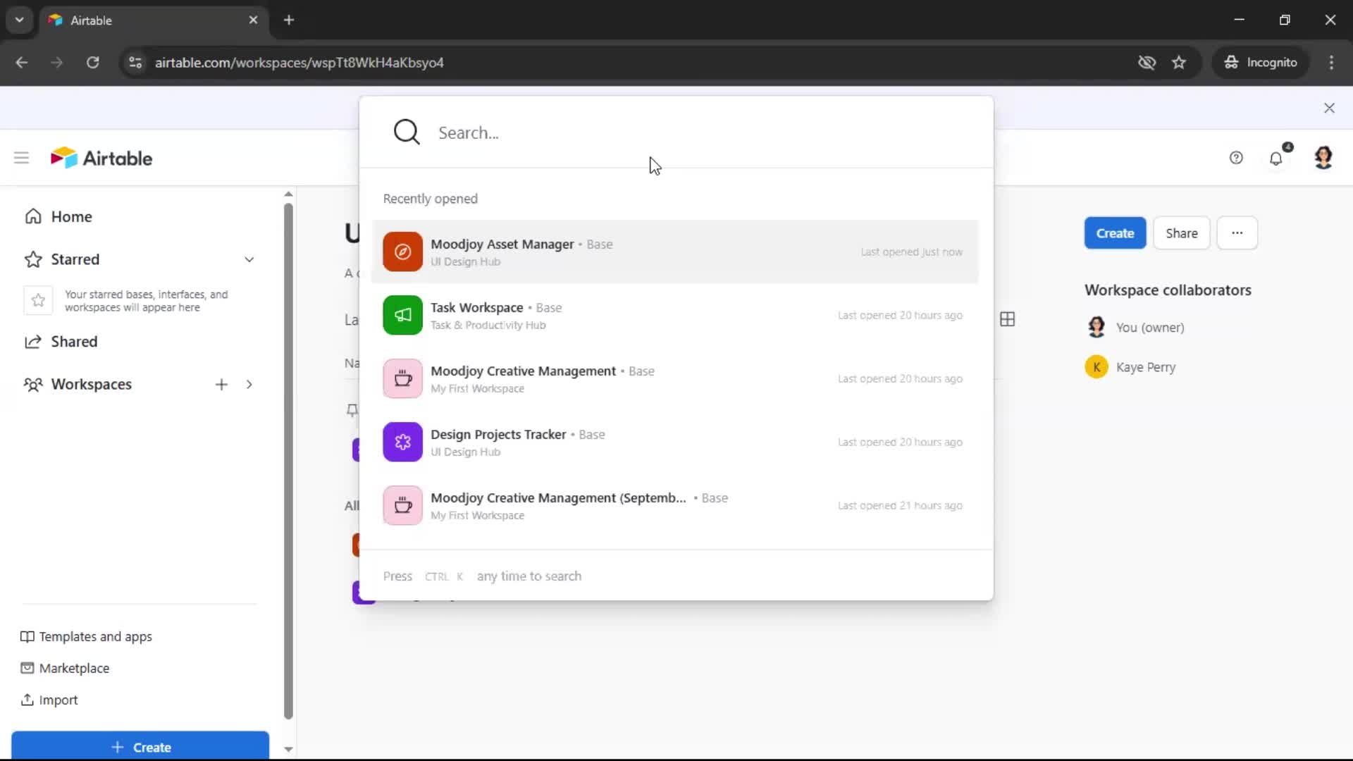 Searching screenshot