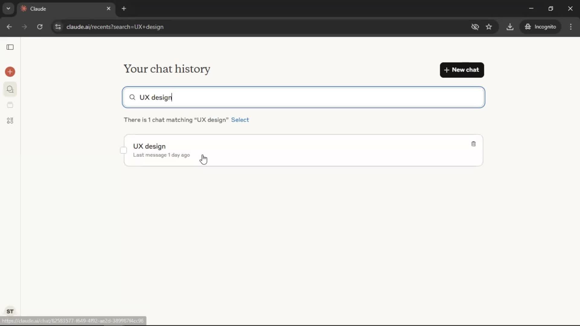 Searching screenshot
