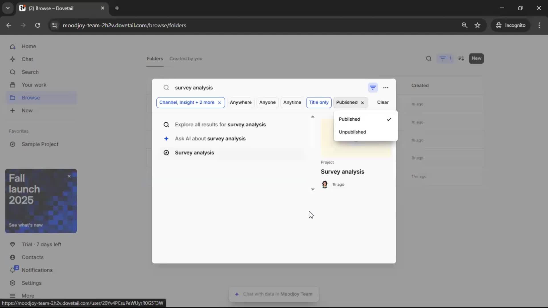 Searching screenshot