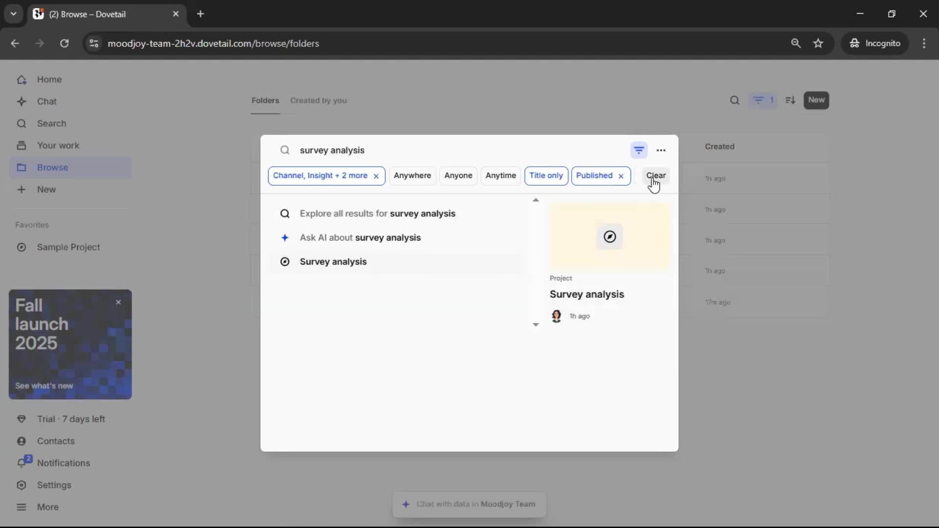 Searching screenshot