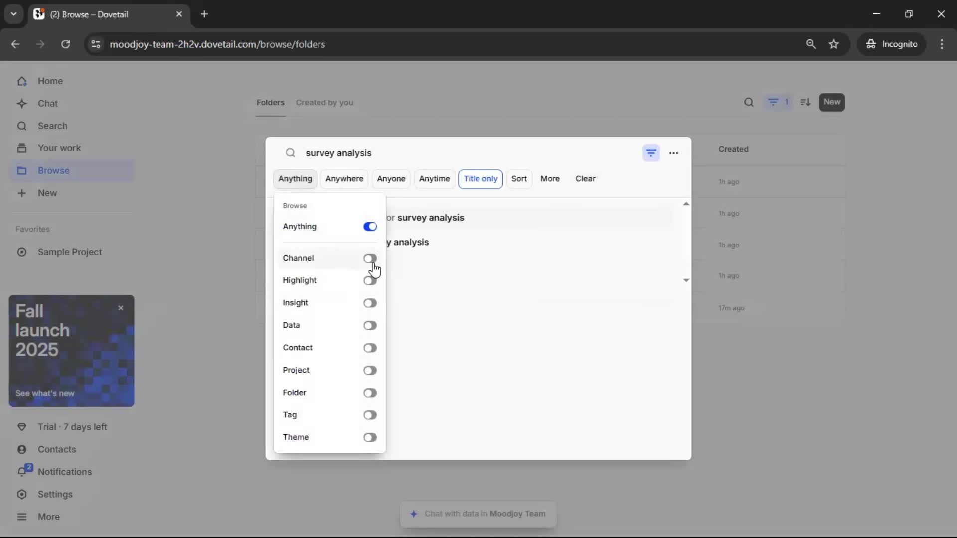 Searching screenshot