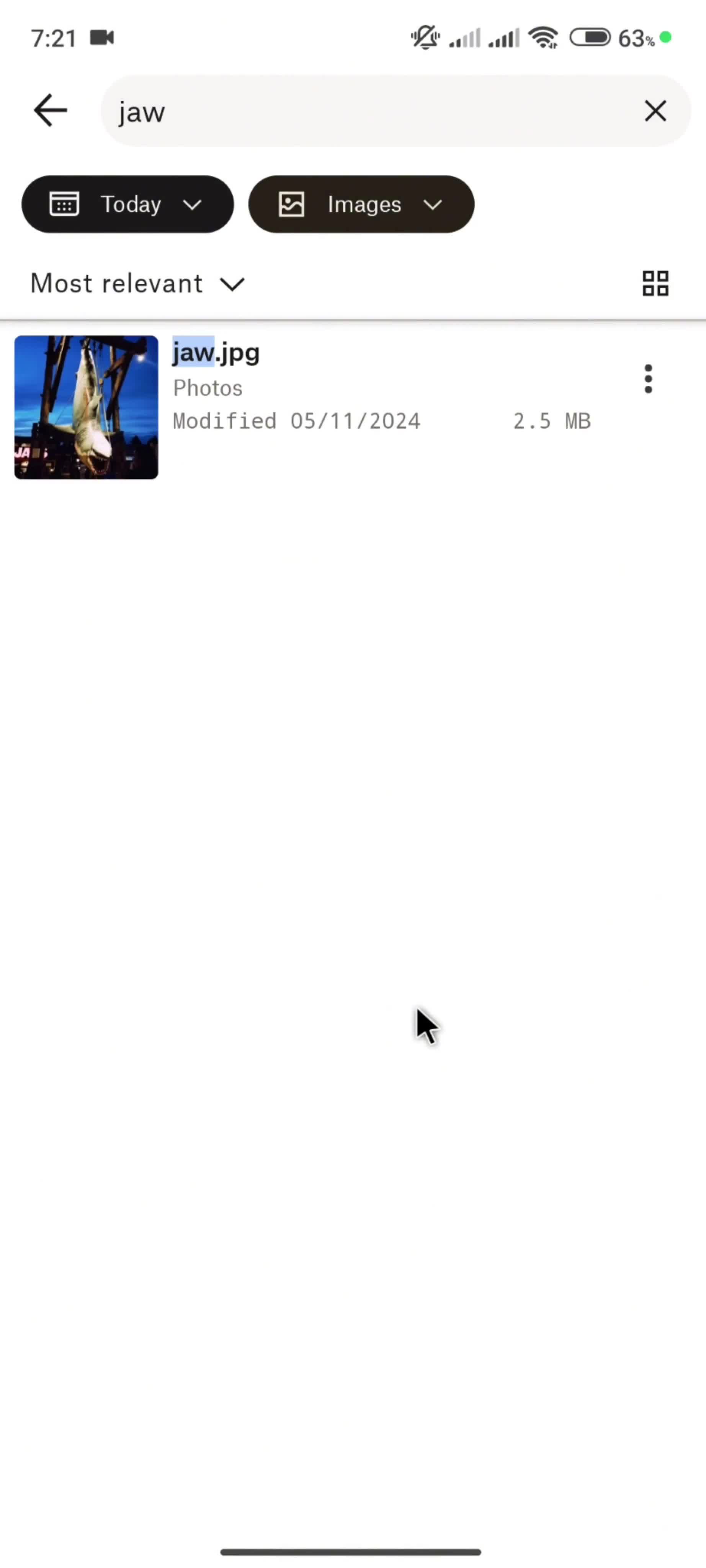 Searching screenshot