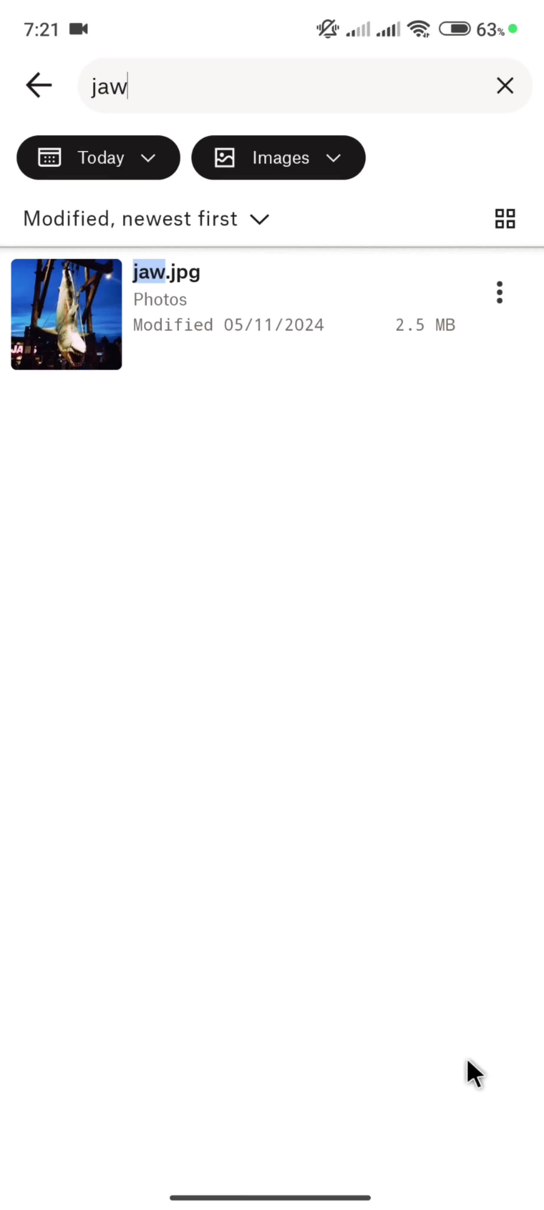 Searching screenshot