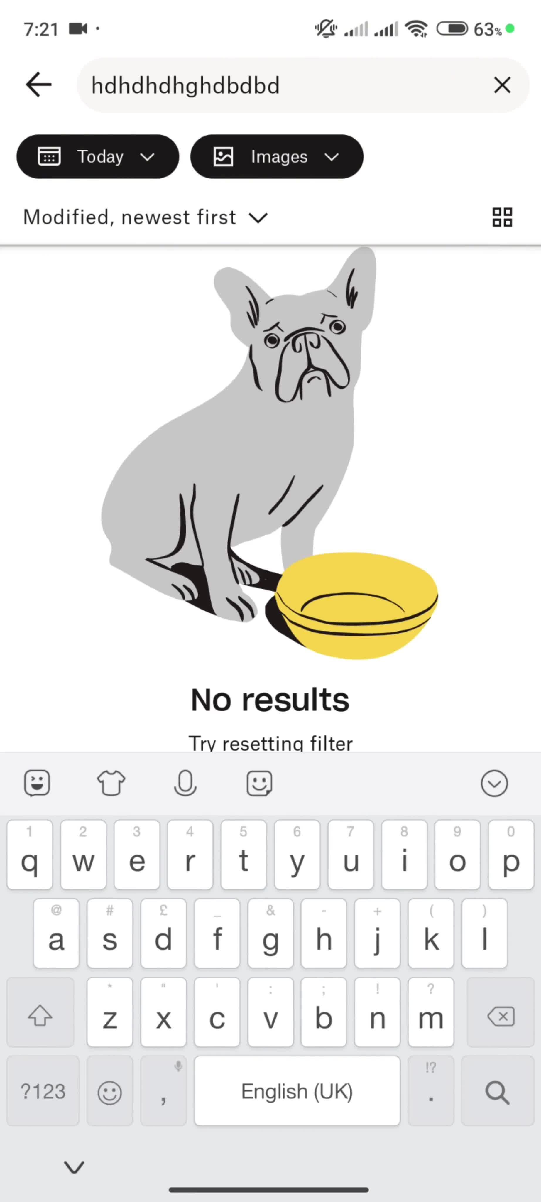 Searching screenshot