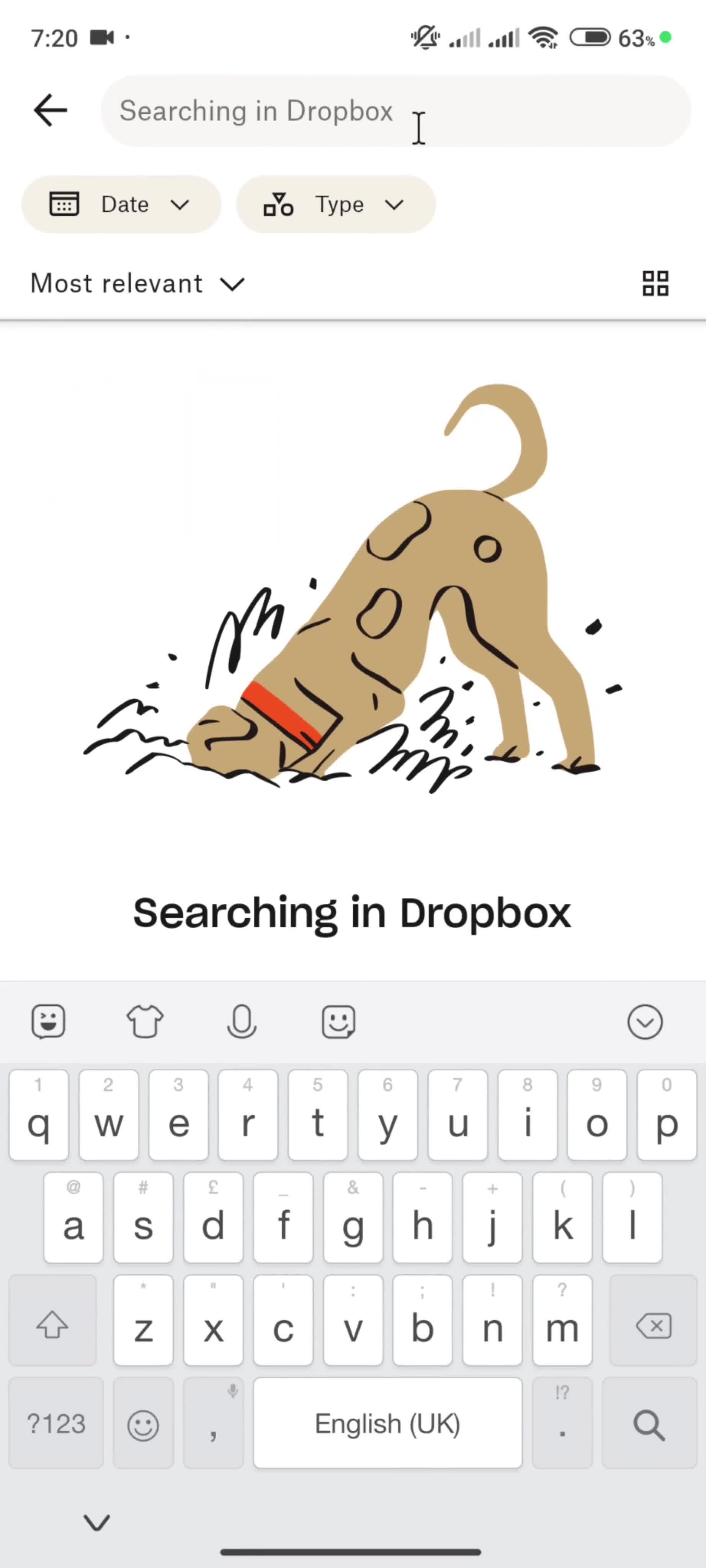 Searching screenshot
