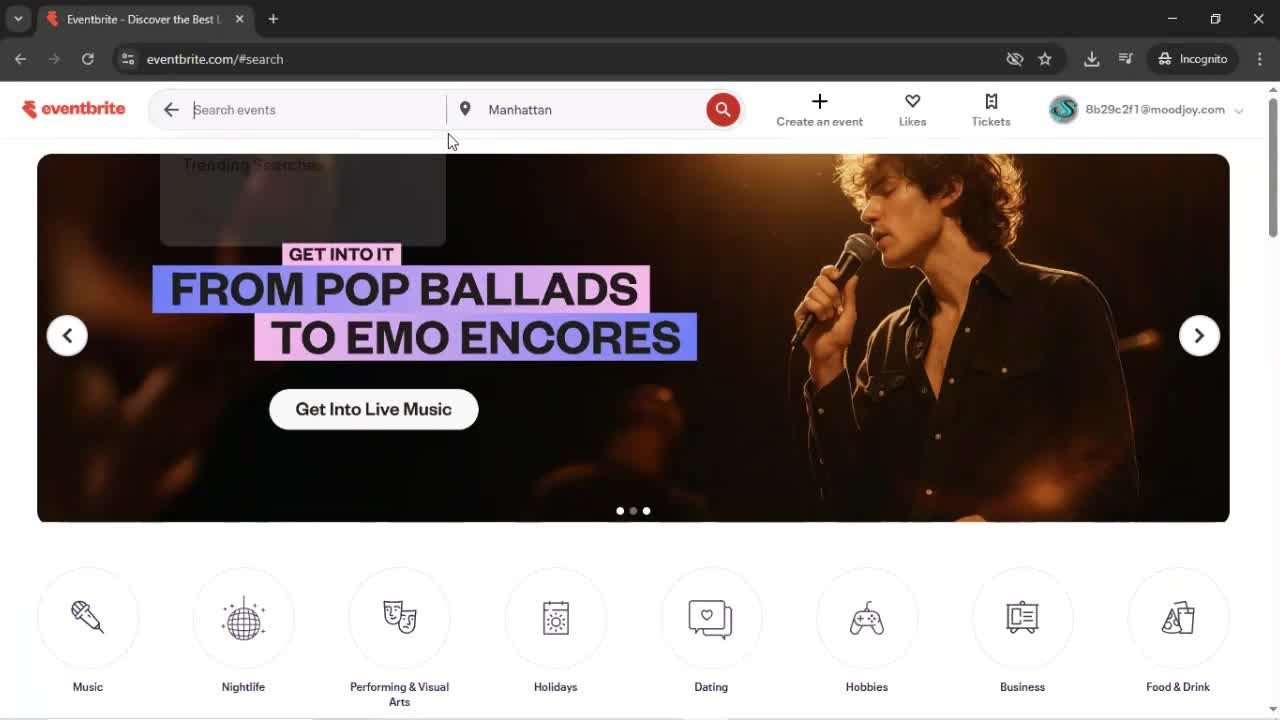 Searching screenshot