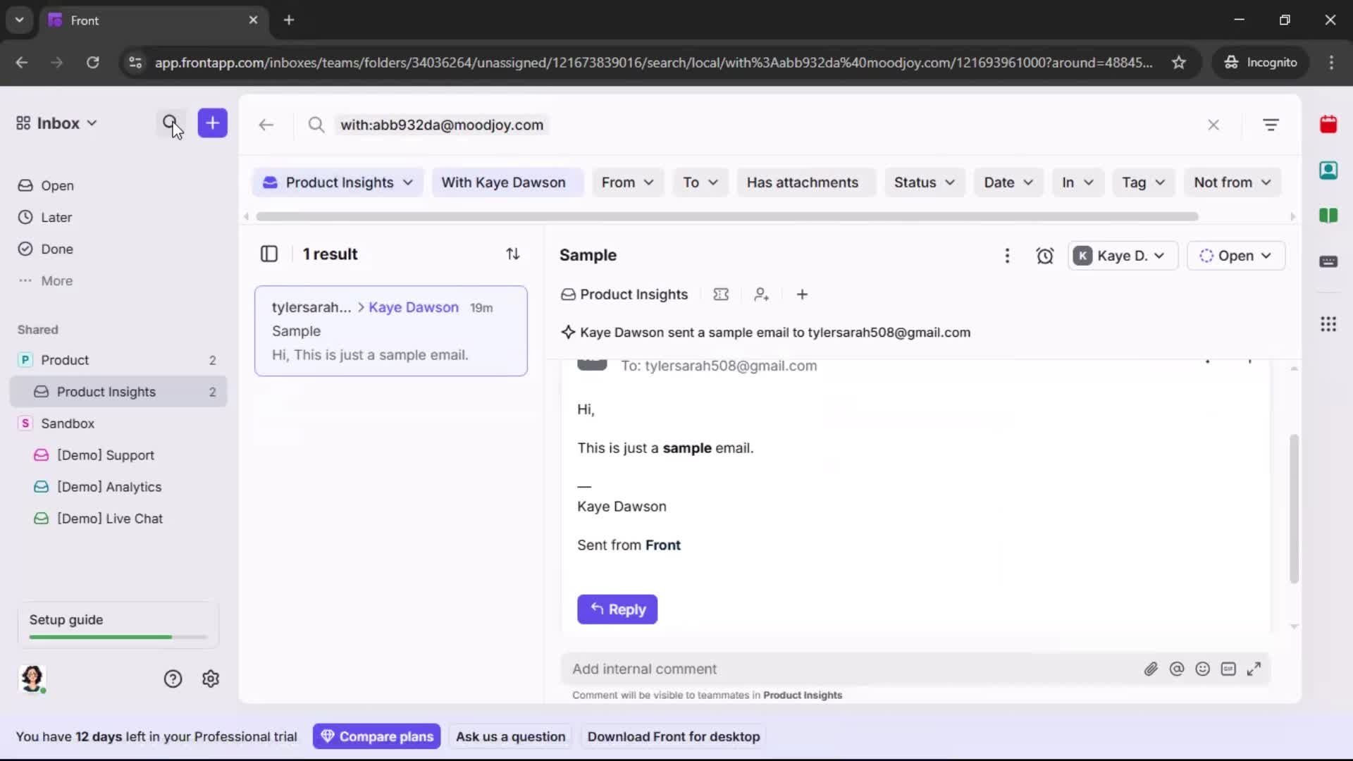 Searching screenshot