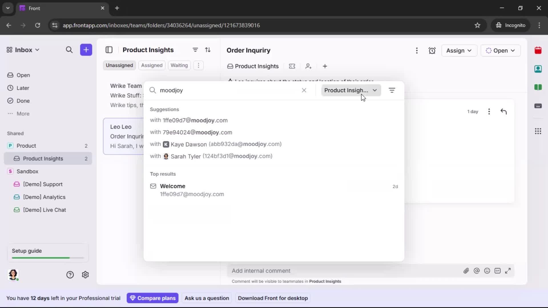 Searching screenshot