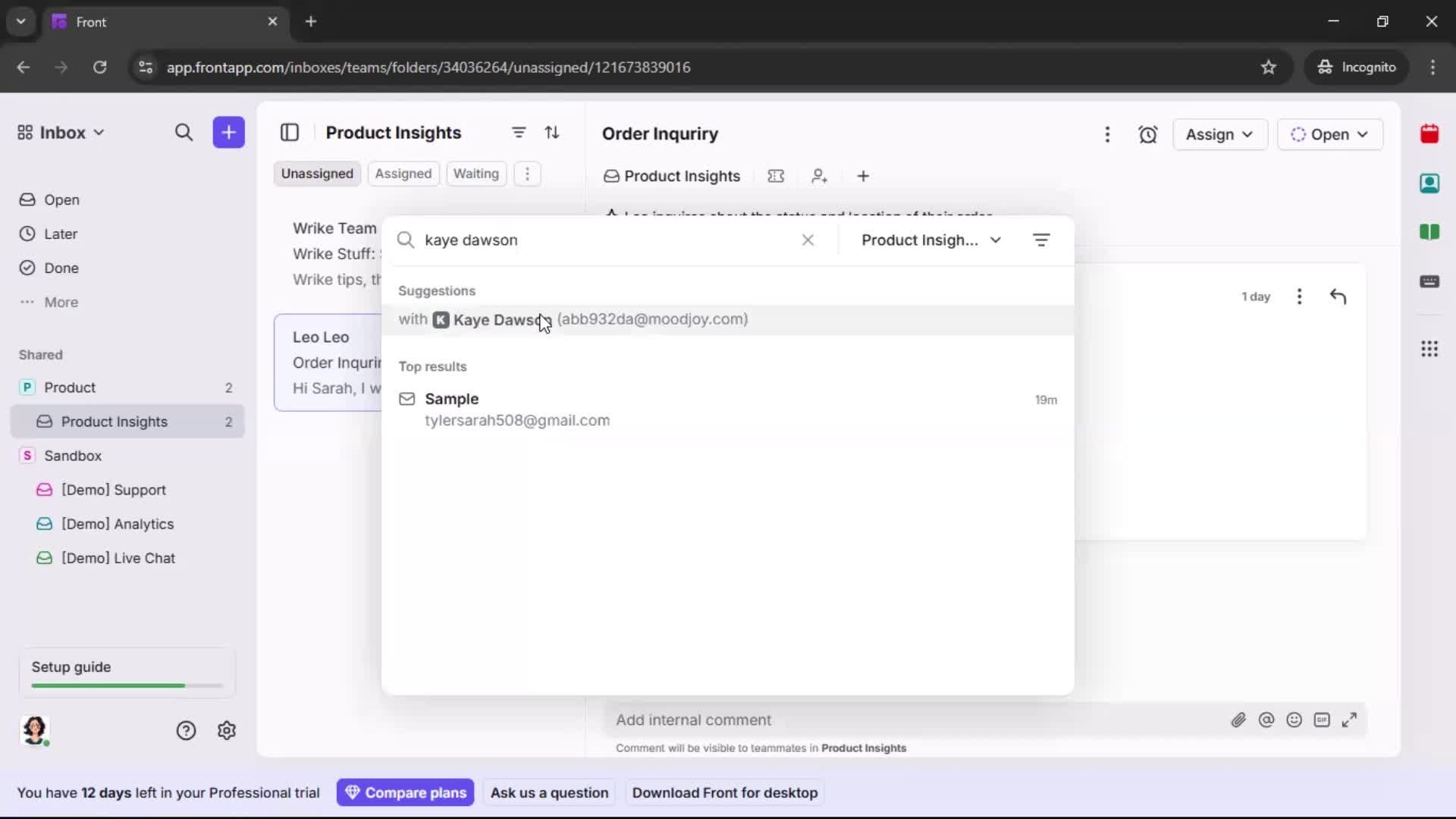 Searching screenshot