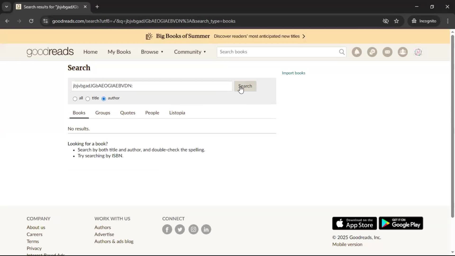 Searching screenshot
