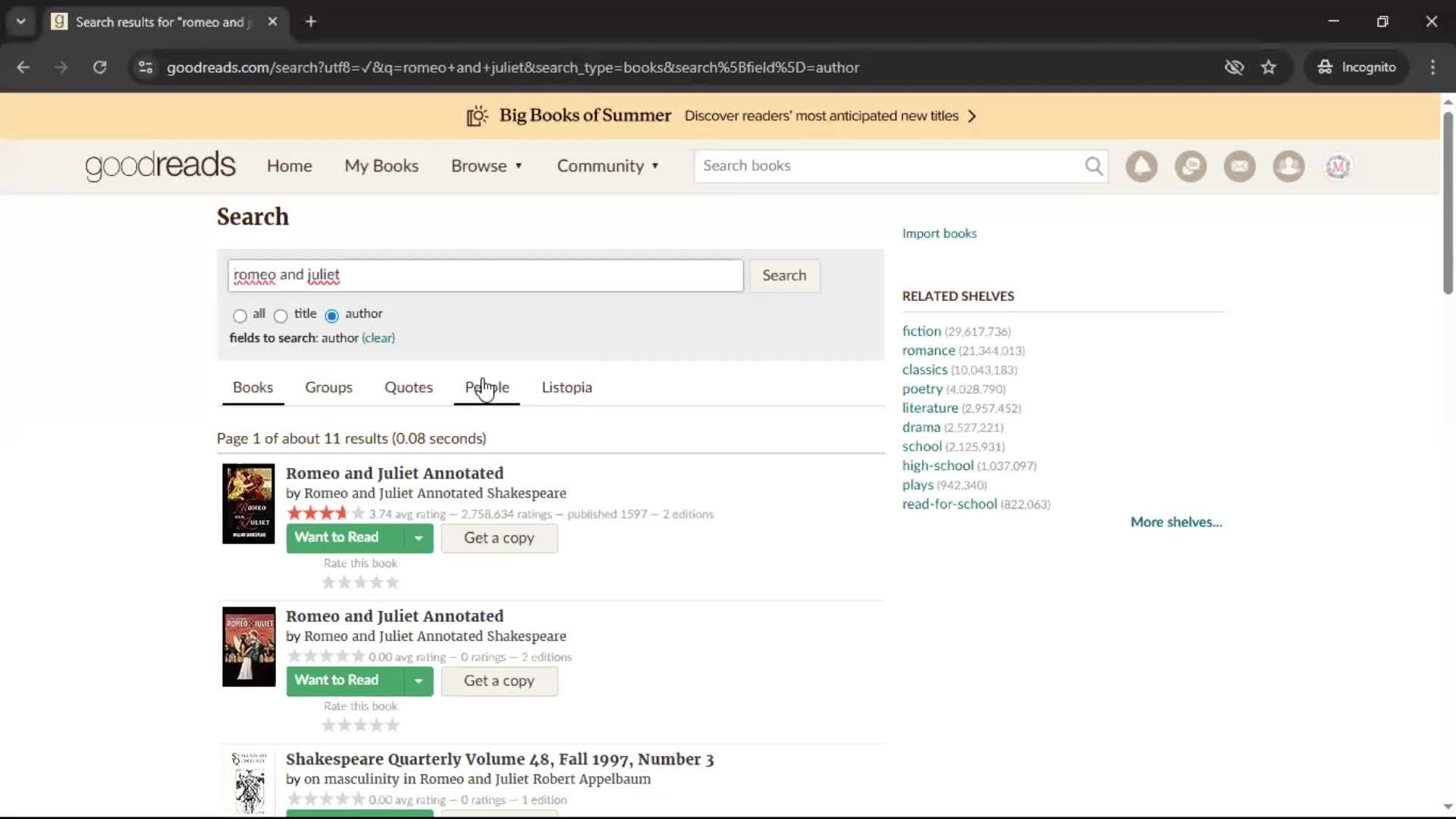 Searching screenshot