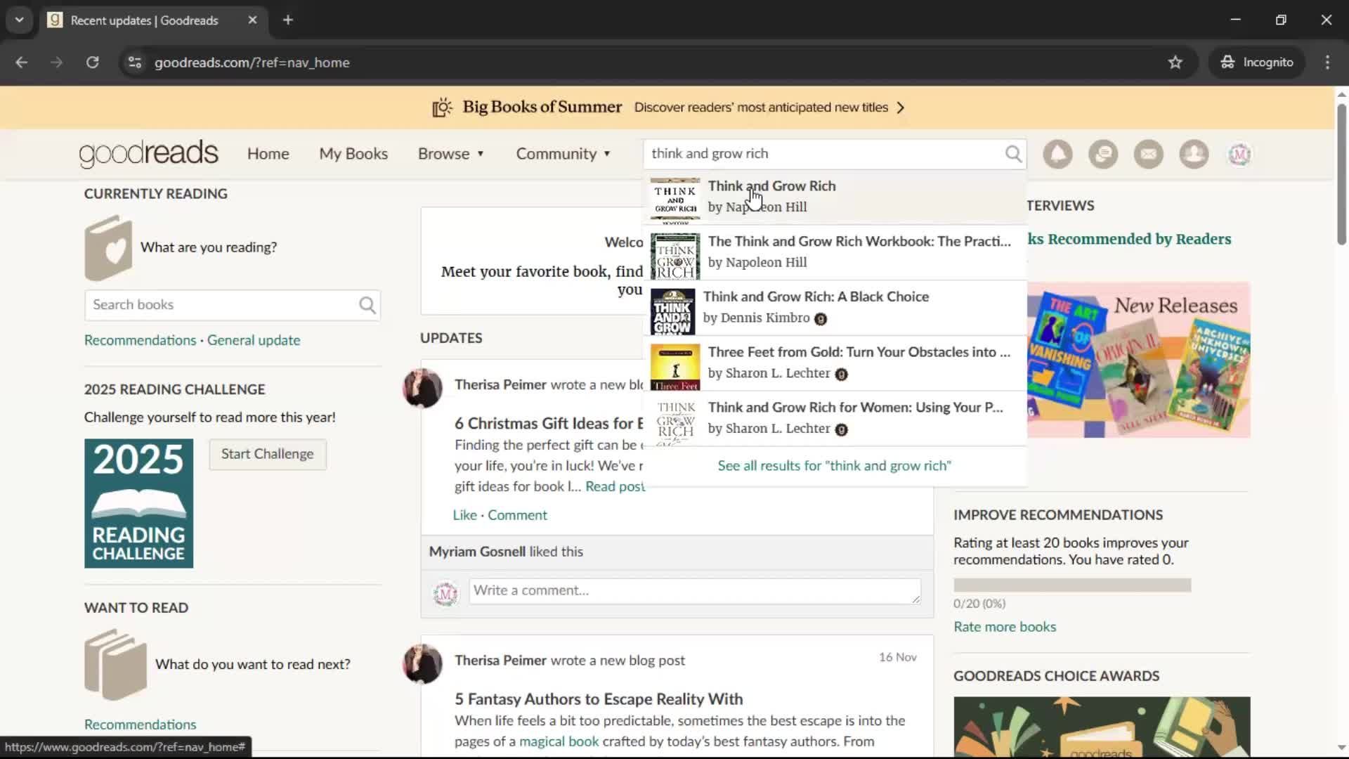 Searching screenshot