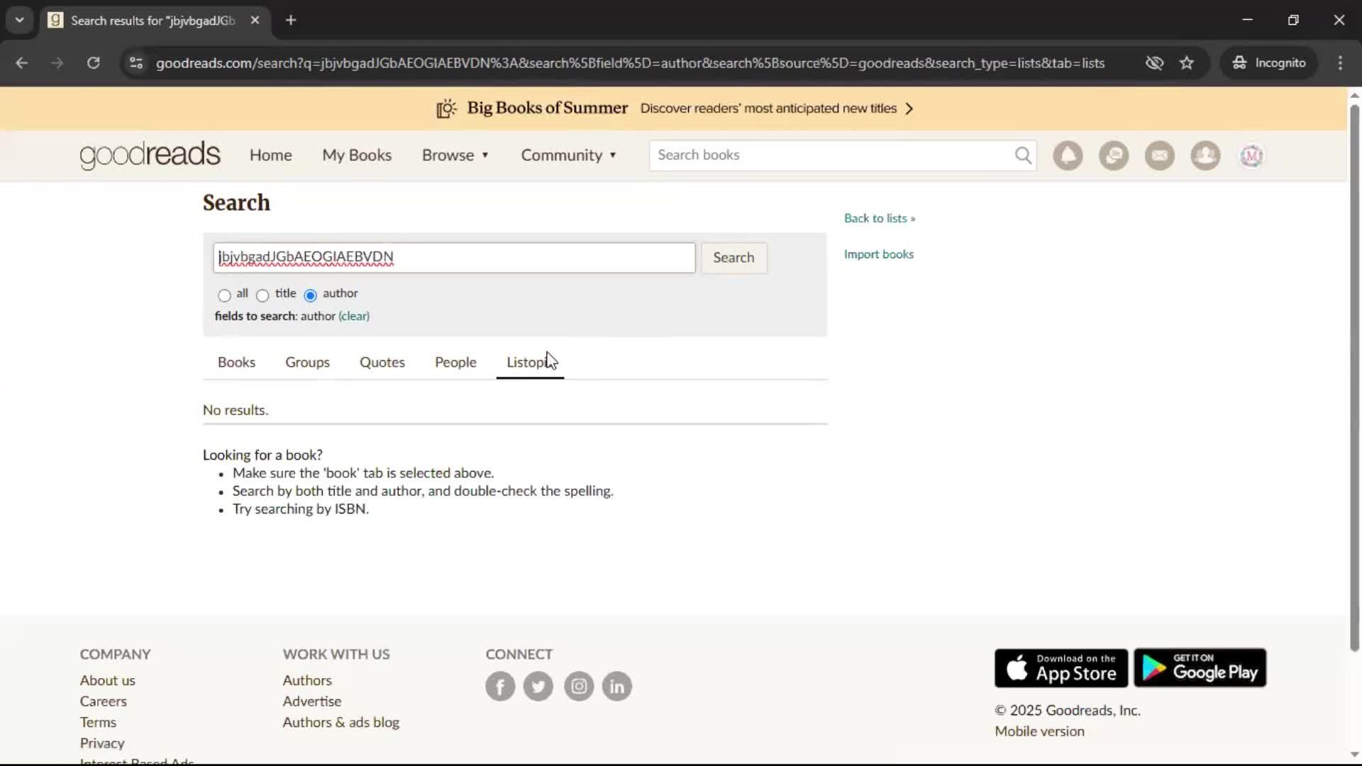 Searching screenshot