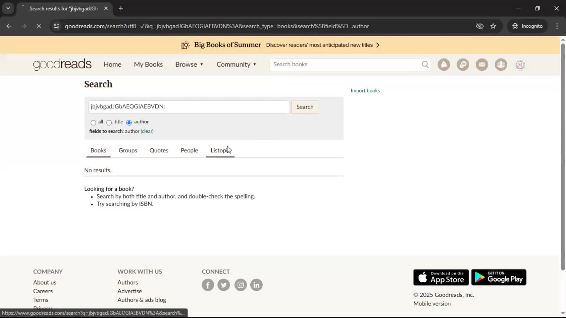 Searching screenshot