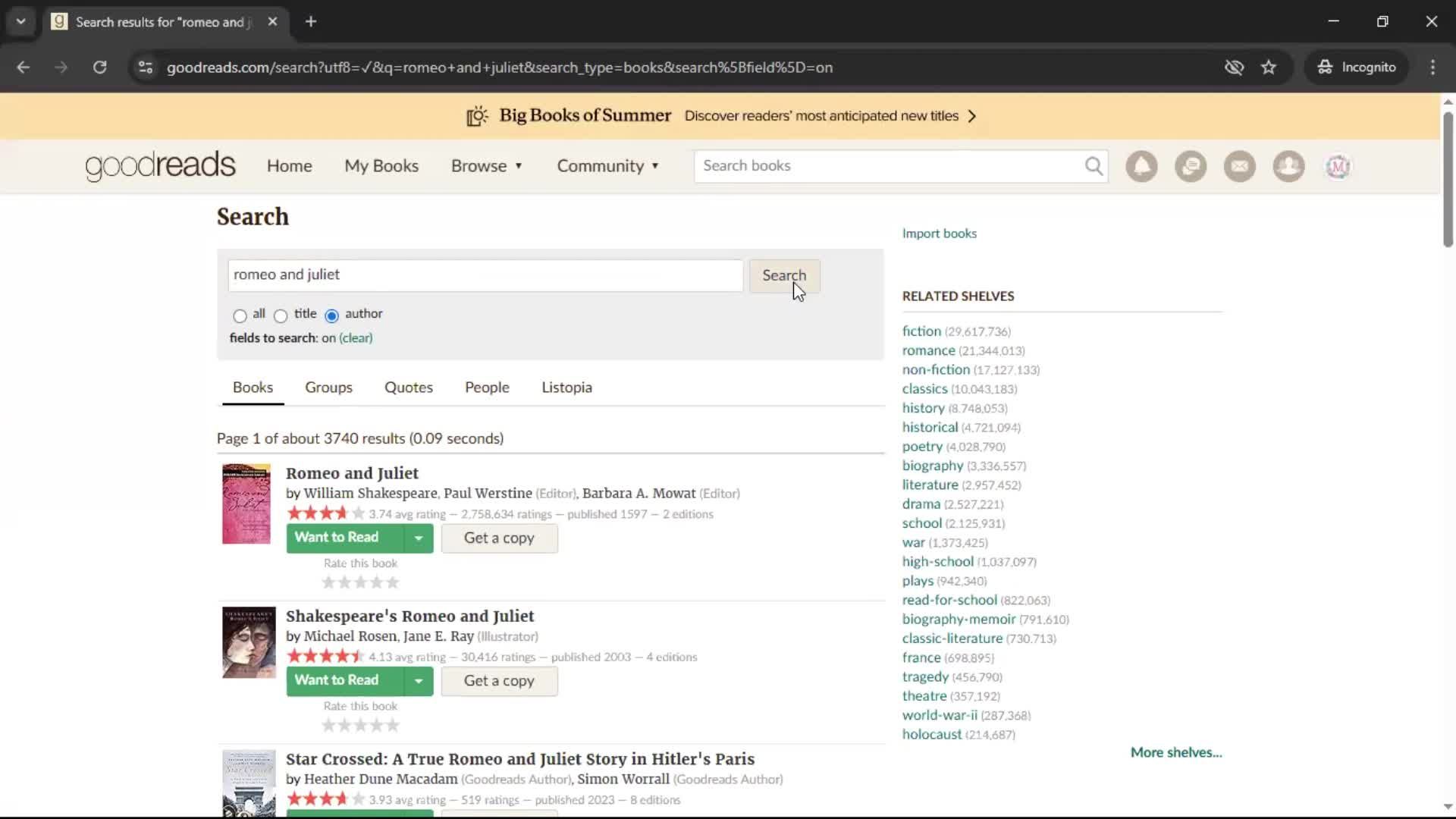 Searching screenshot