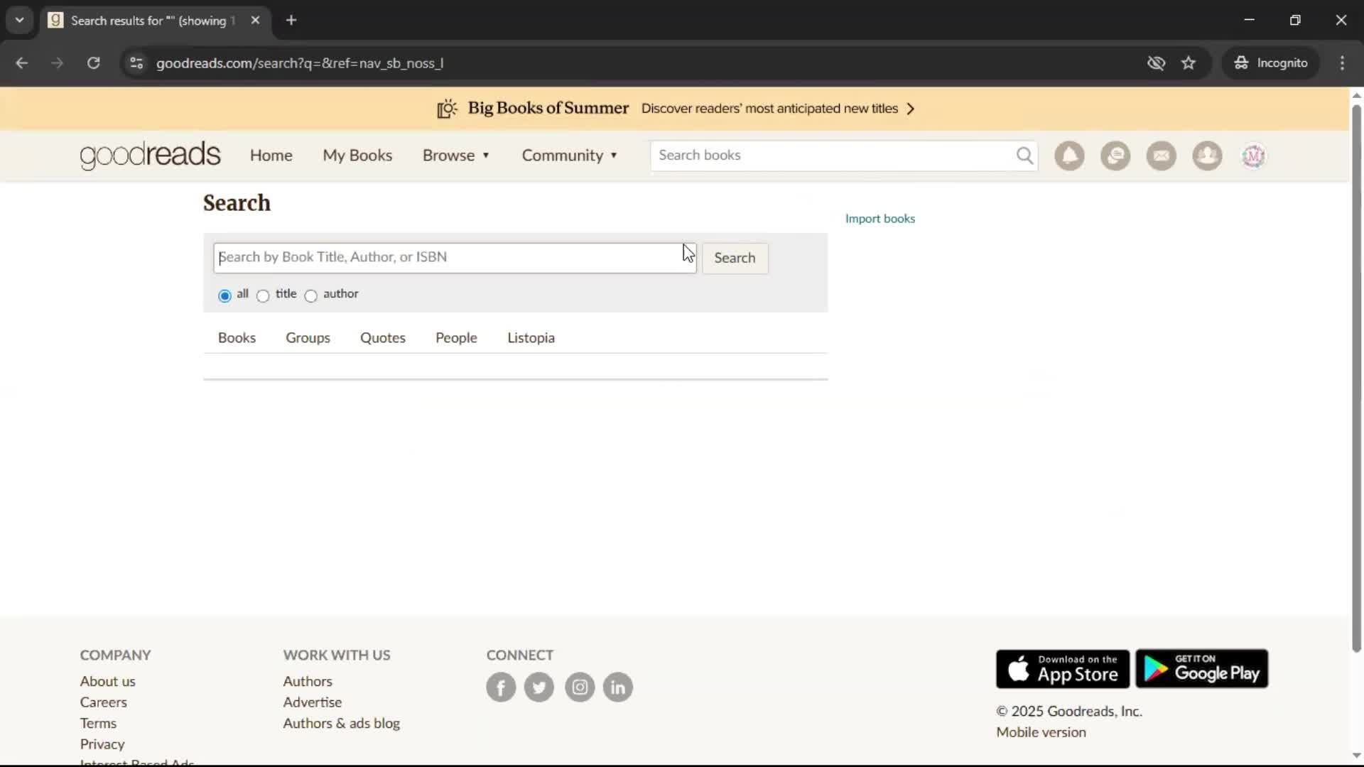 Searching screenshot
