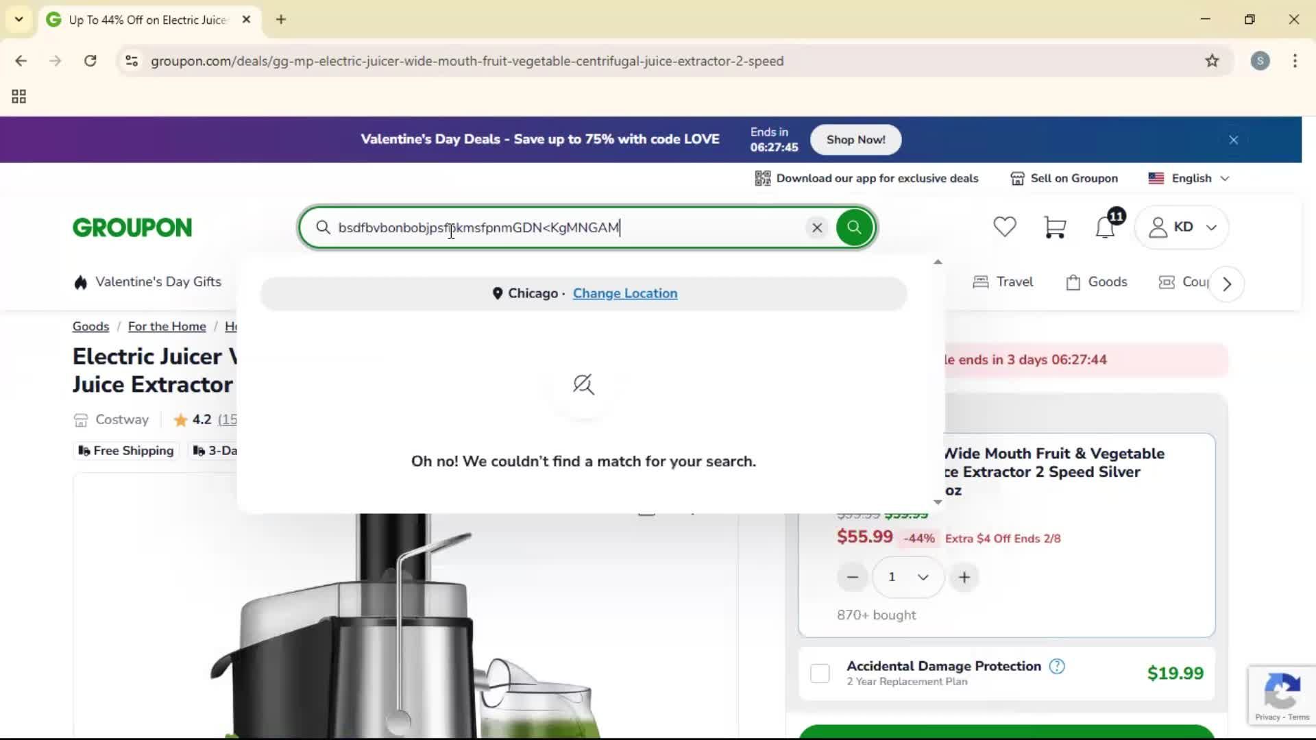 Searching screenshot