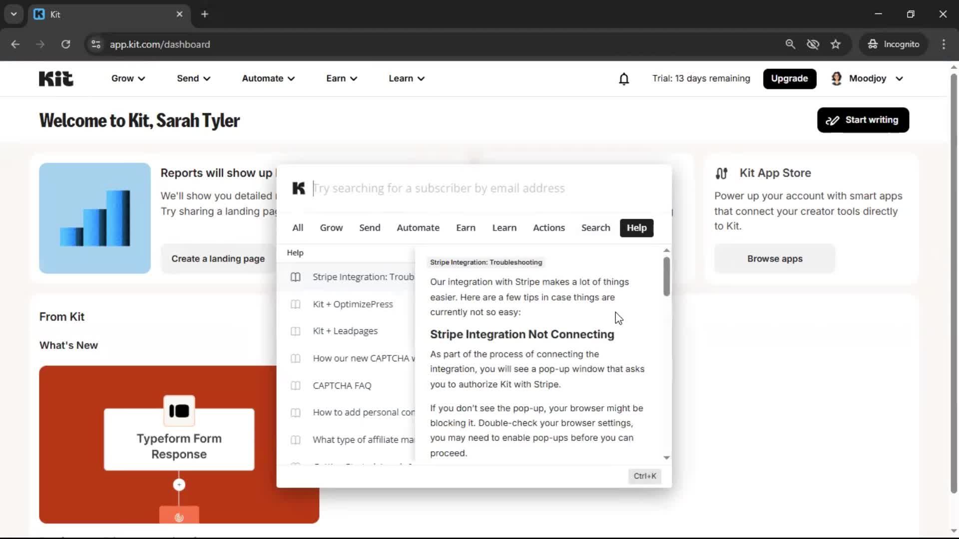 Searching screenshot