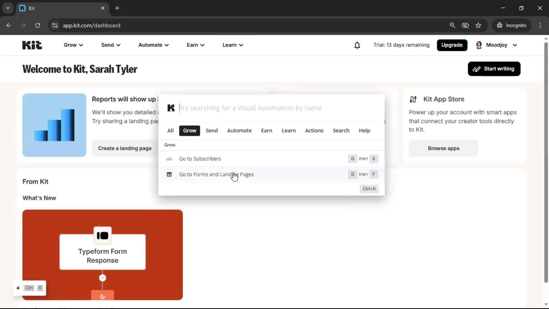 Searching screenshot