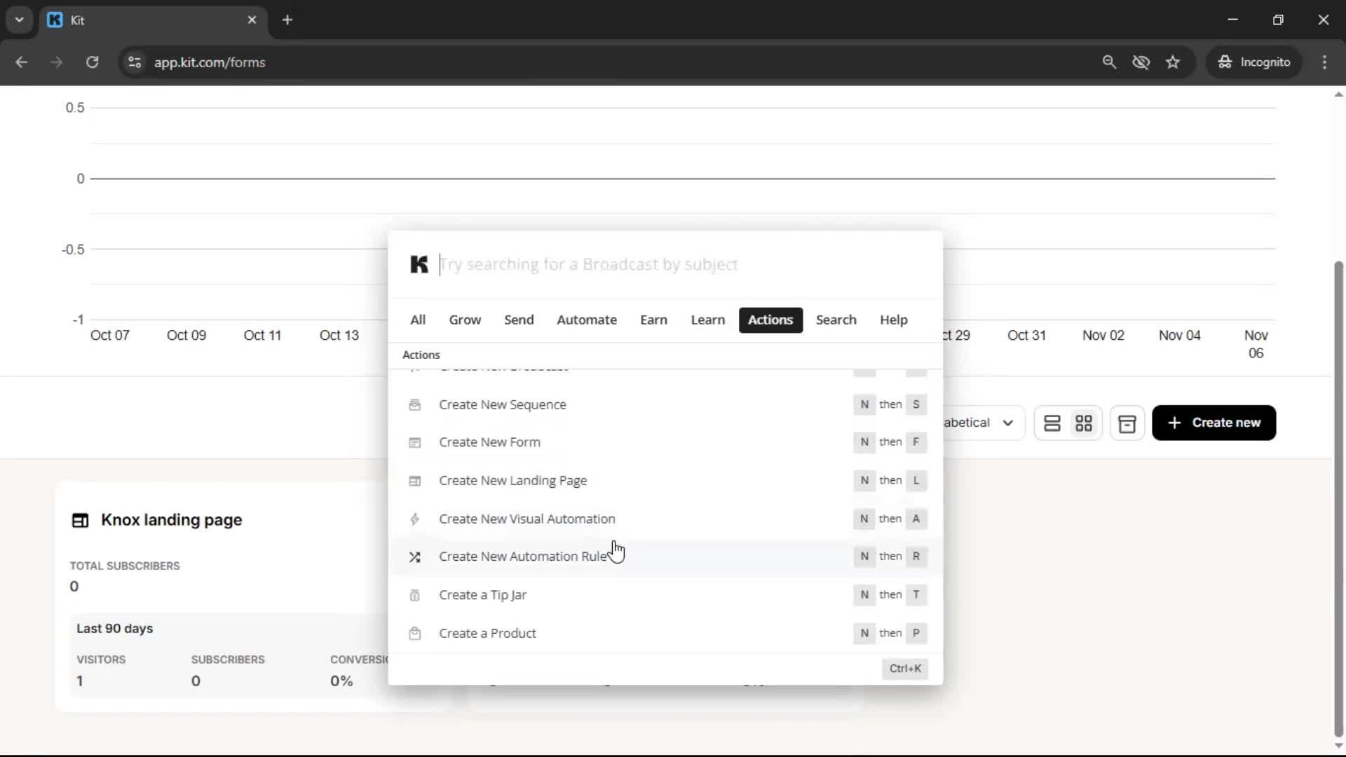 Searching screenshot